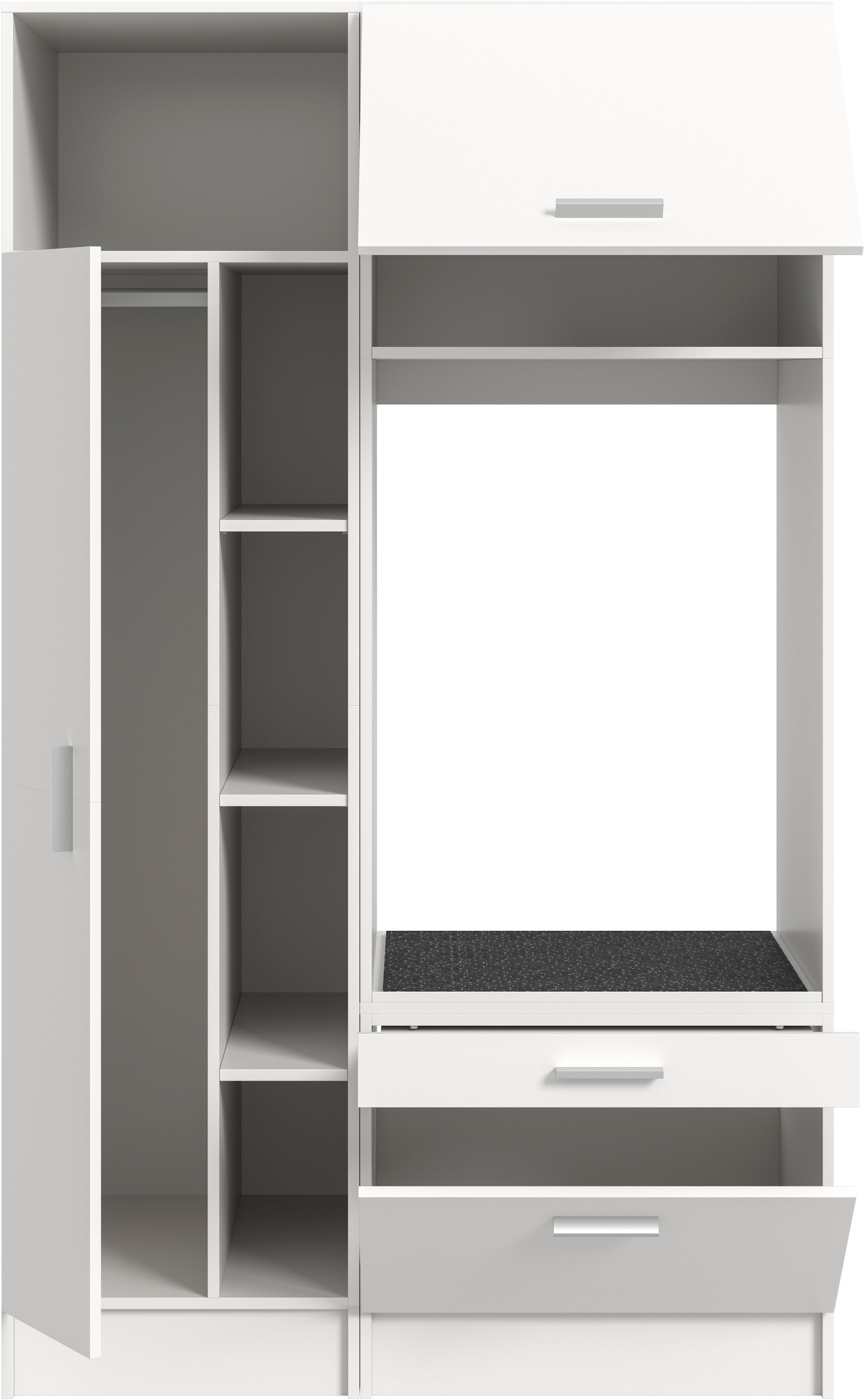 welltime Badmöbel-Set »FALAS, TOPSELLER!, 2-teilig, Hauswirtschaftsraum Set, Breite 116 cm«, (Set, 2 St., bestehend aus: 1x Mehrzweckschrank & 1x Waschmaschinenumbauschrank), Kombination, Waschmaschinenumbau, Waschmaschinenschrank, Wäschekammer