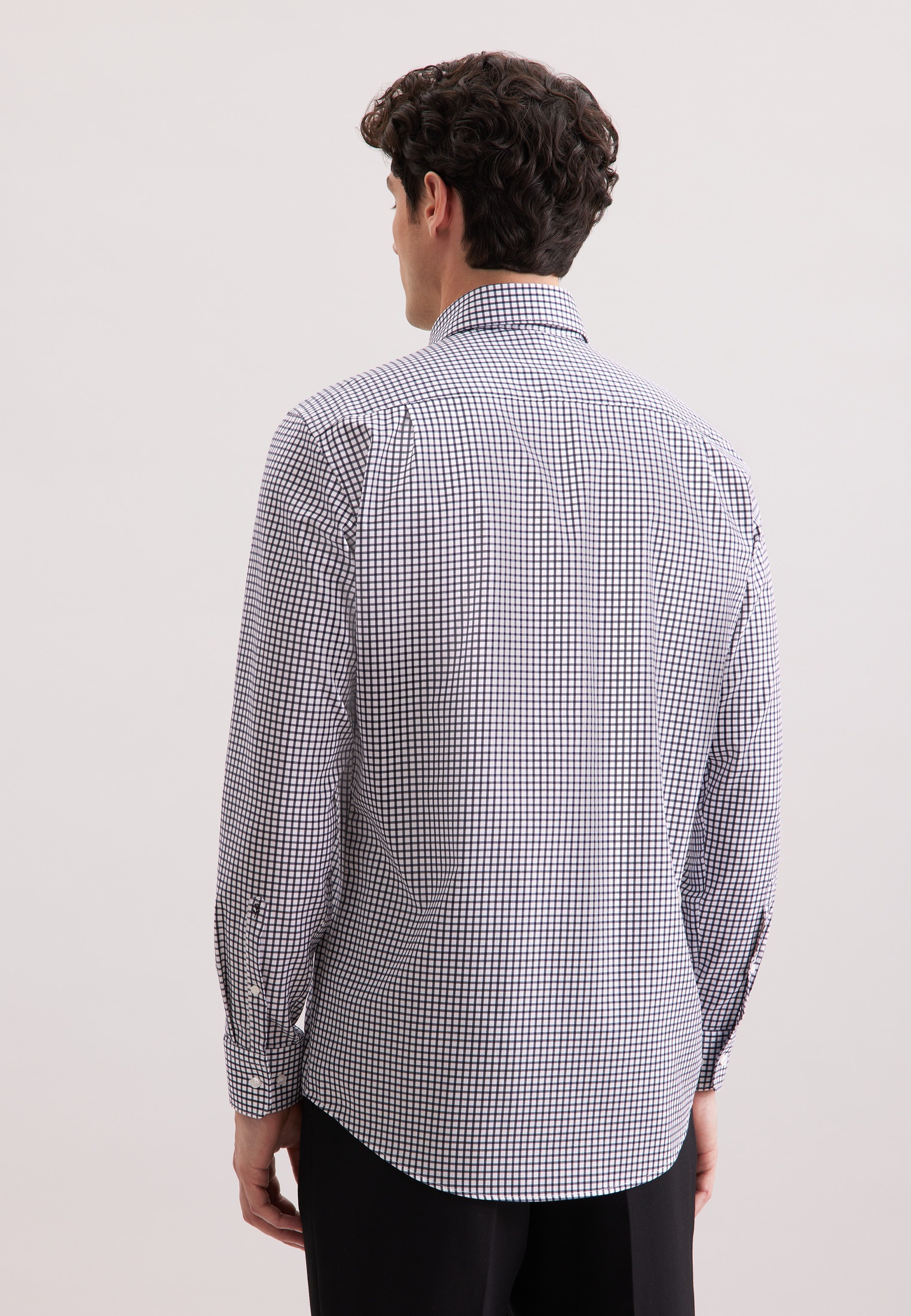 seidensticker Businesshemd »Schwarze Rose«, Regular 1/1 Covered-Button-Down-Kragen Karo