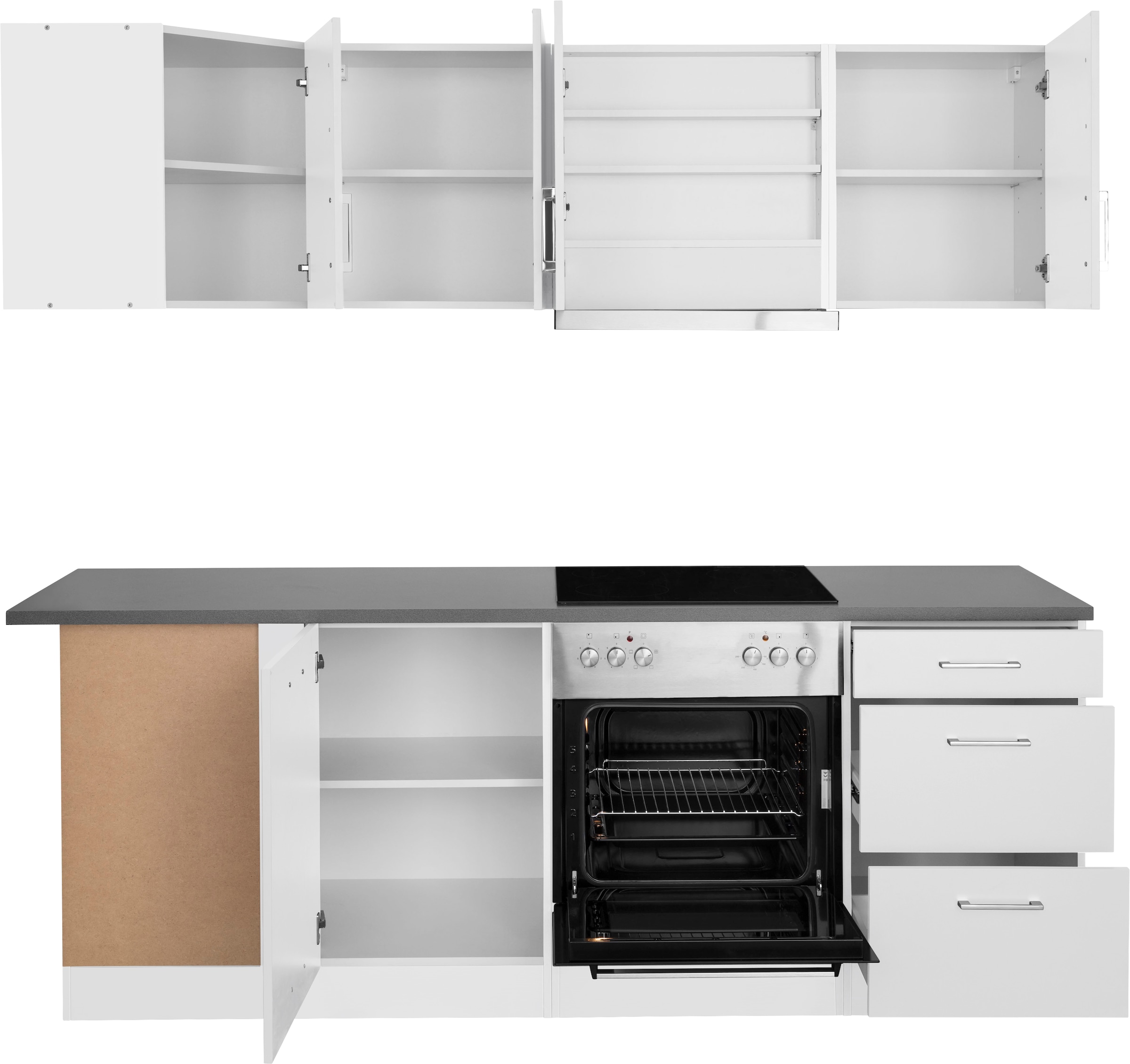 KOCHSTATION Winkelküche »KS-Paris«, mit E-Geräten, Stellbreite 220/220 cm