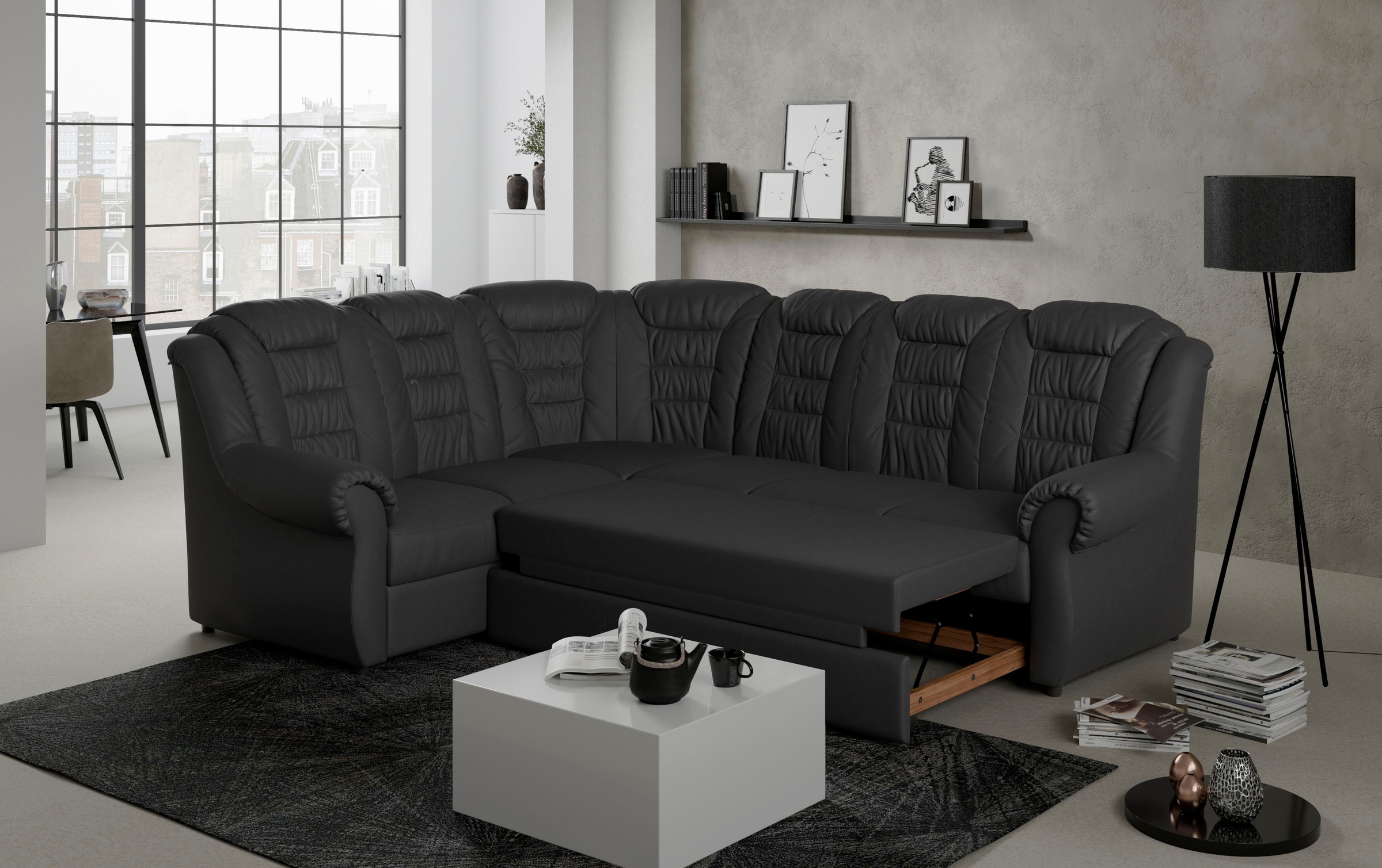 Home affaire Ecksofa »Boston L-Form«, mit hoher Rückenlehne, wahlweise mit günstig online kaufen