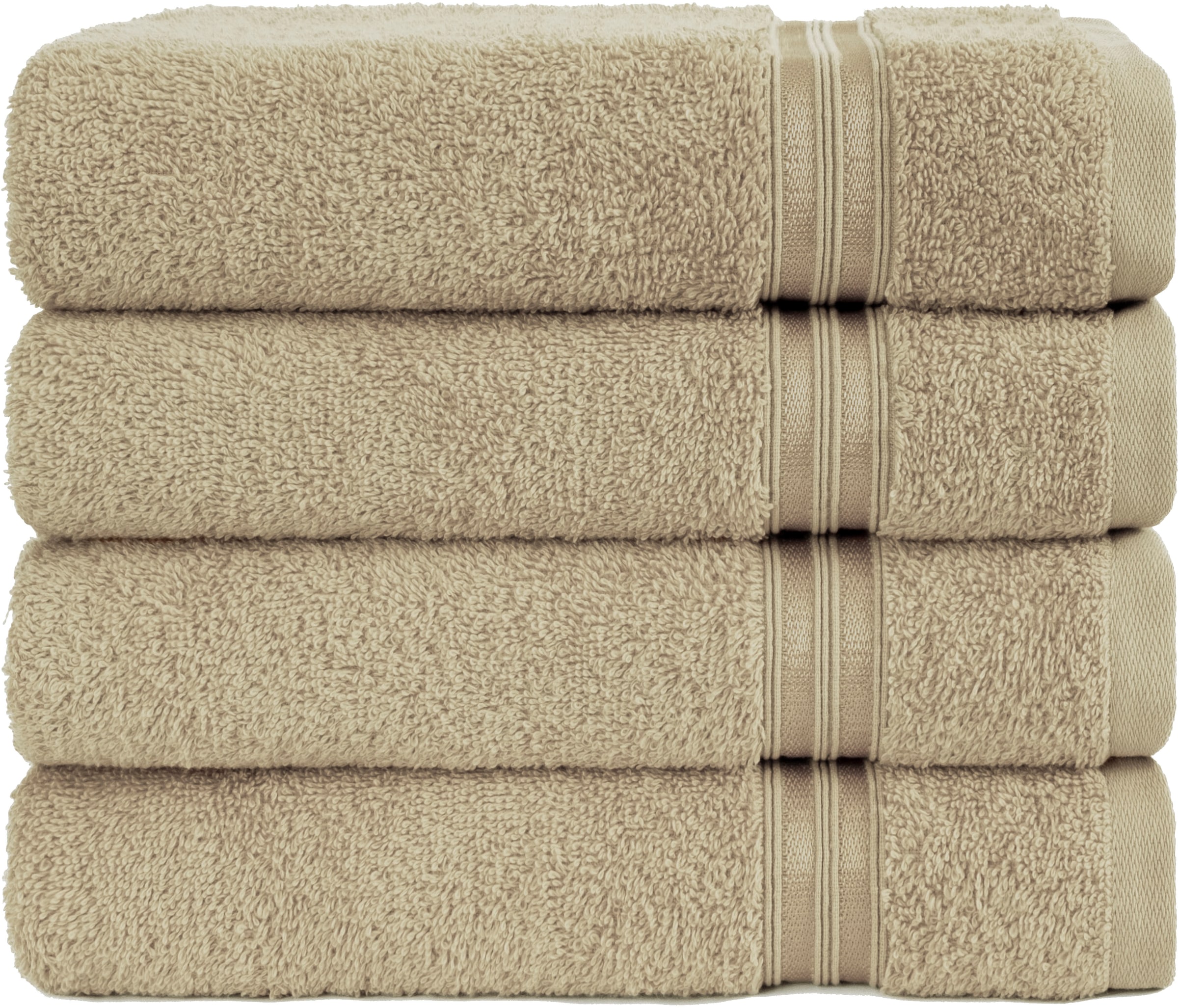 HAMMETEX Handtuch Set »4er Set Handtücher 50x100 cm, 100% Baumwolle, Weich & Saugstark« mit Bordüre, einfarbig, weich
