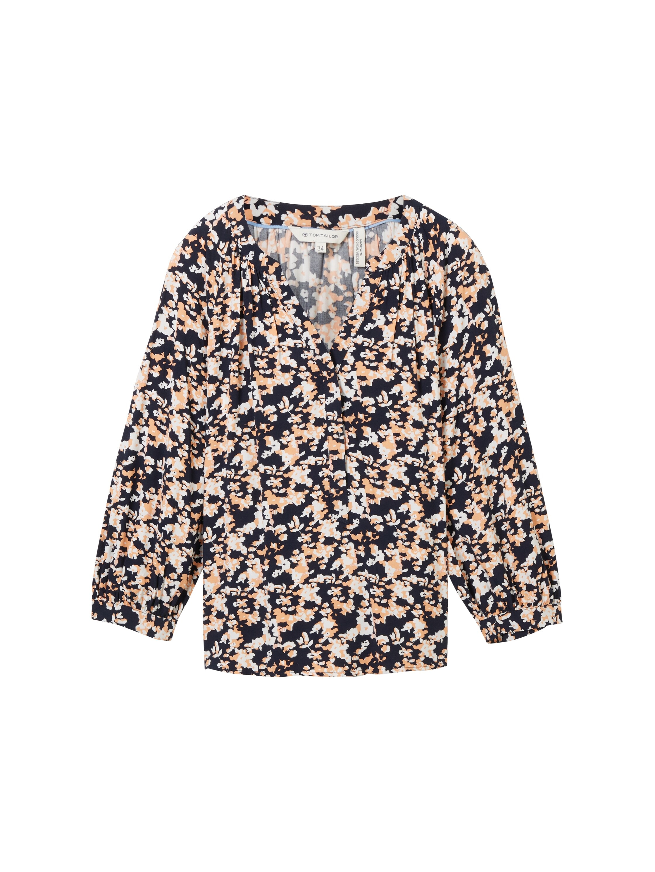 TOM TAILOR Druckbluse, mit Serafino-Kragen