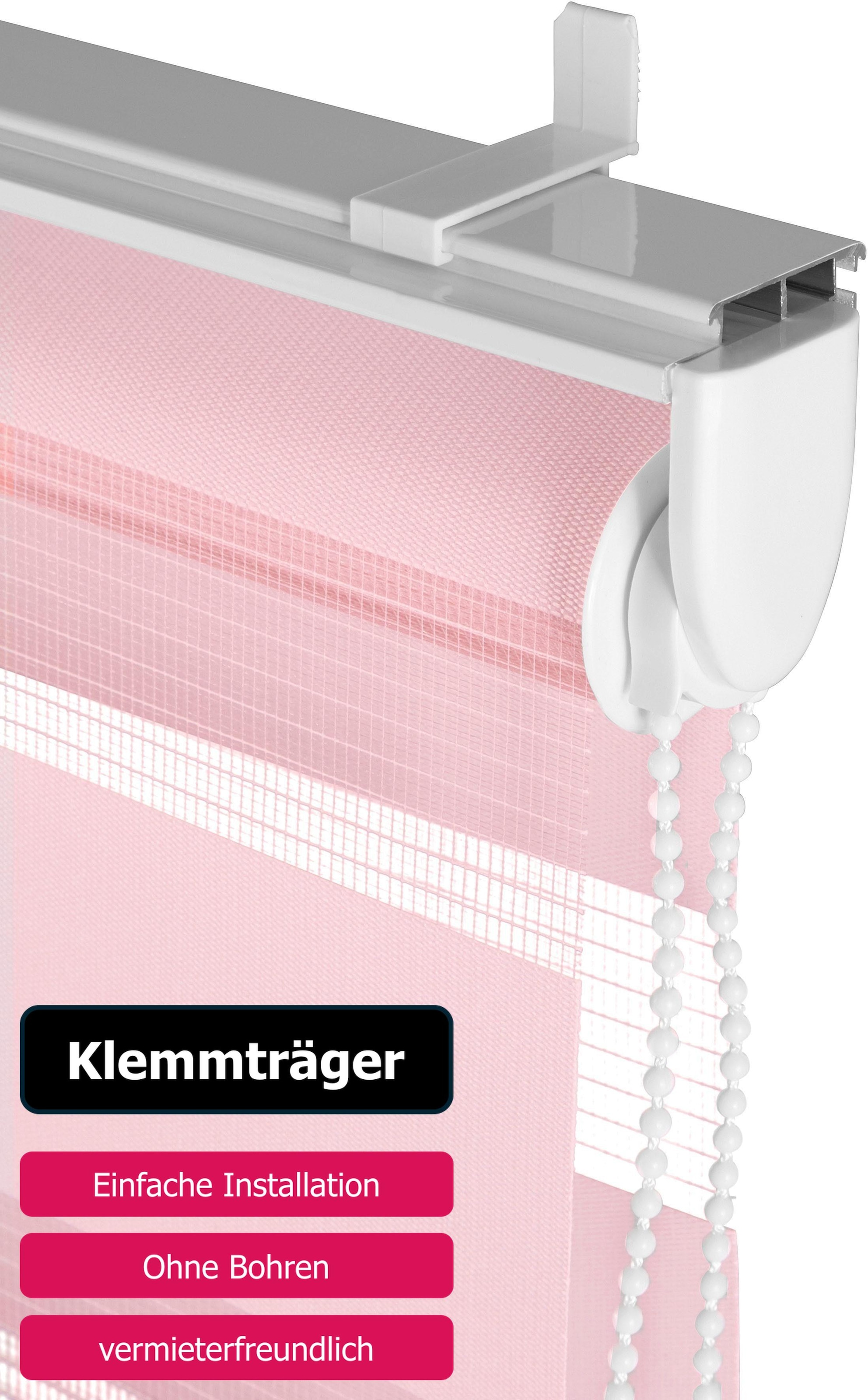 my home Doppelrollo »MARANO«, Lichtschutz, Sichtschutz-Verdunkelung, ohne Bohren, freihängend, Fixmaß, Klemmträgern