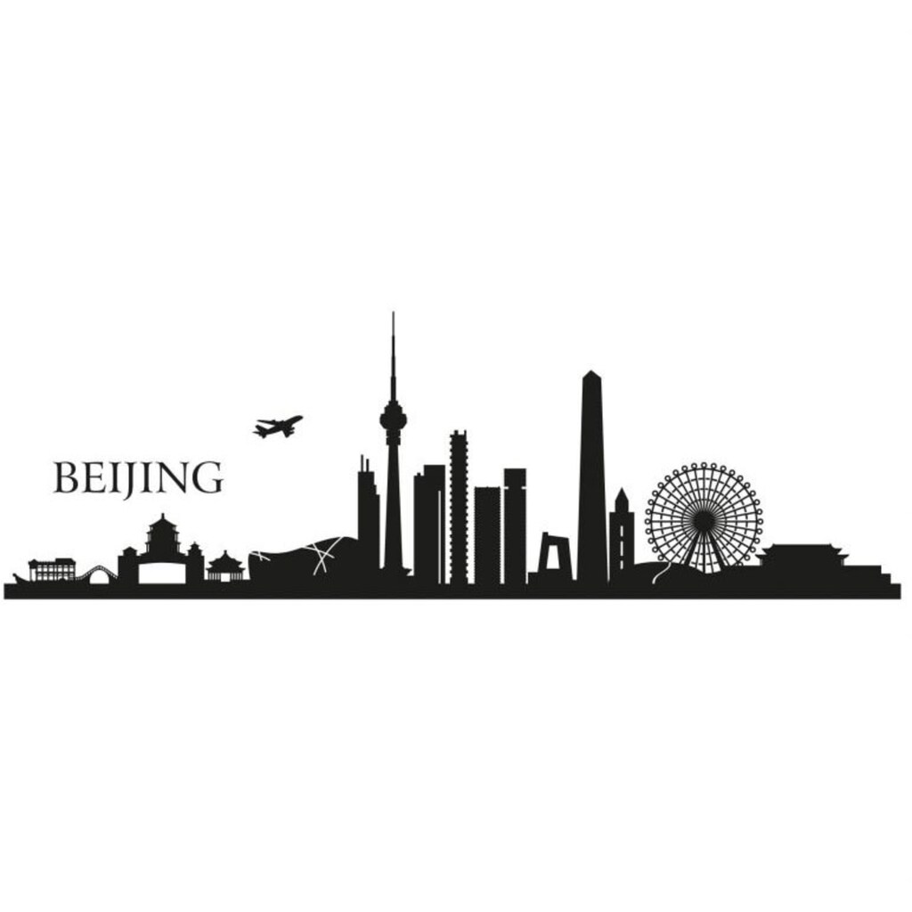 Wall-Art Wandtattoo »XXL Stadt Skyline Bejing 120cm«, (1 St.)