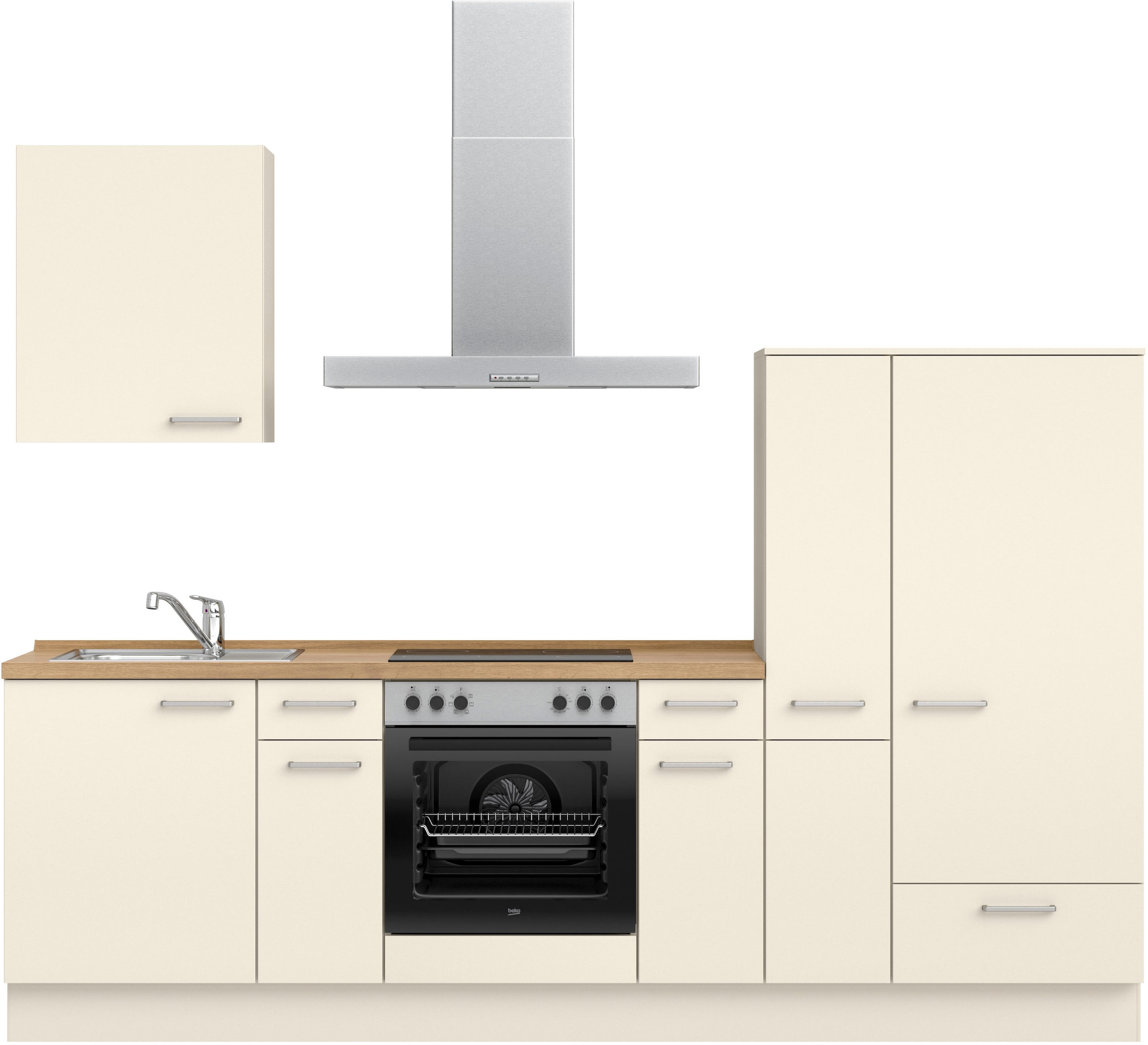 nobilia® Küchenzeile »"Touch I", NEU: individuell anpassbar mit gratis Profi-Beratung« vormontiert, Breite 270 cm, Ausrichtung wählbar, wahlw. mit E-Geräten