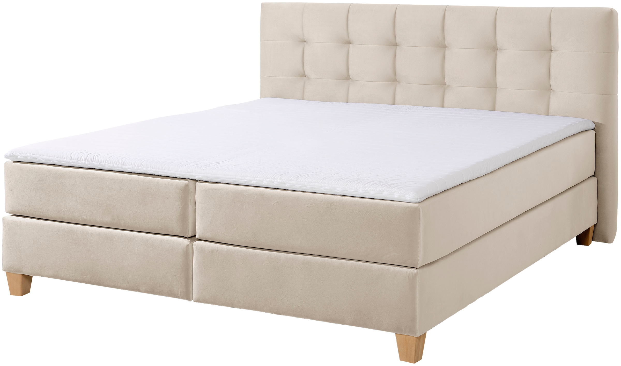 Home affaire Boxspringbett »Moulay«, inkl. Topper, in Überlänge 220 cm, 3 Härtegrade, auch in H4