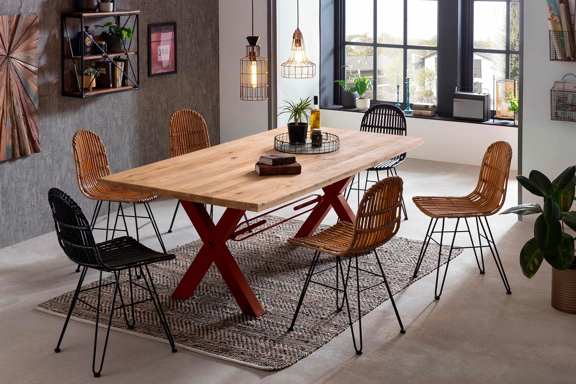 SIT Esstisch X-Gestell im industriellen Antiklook günstig online kaufen