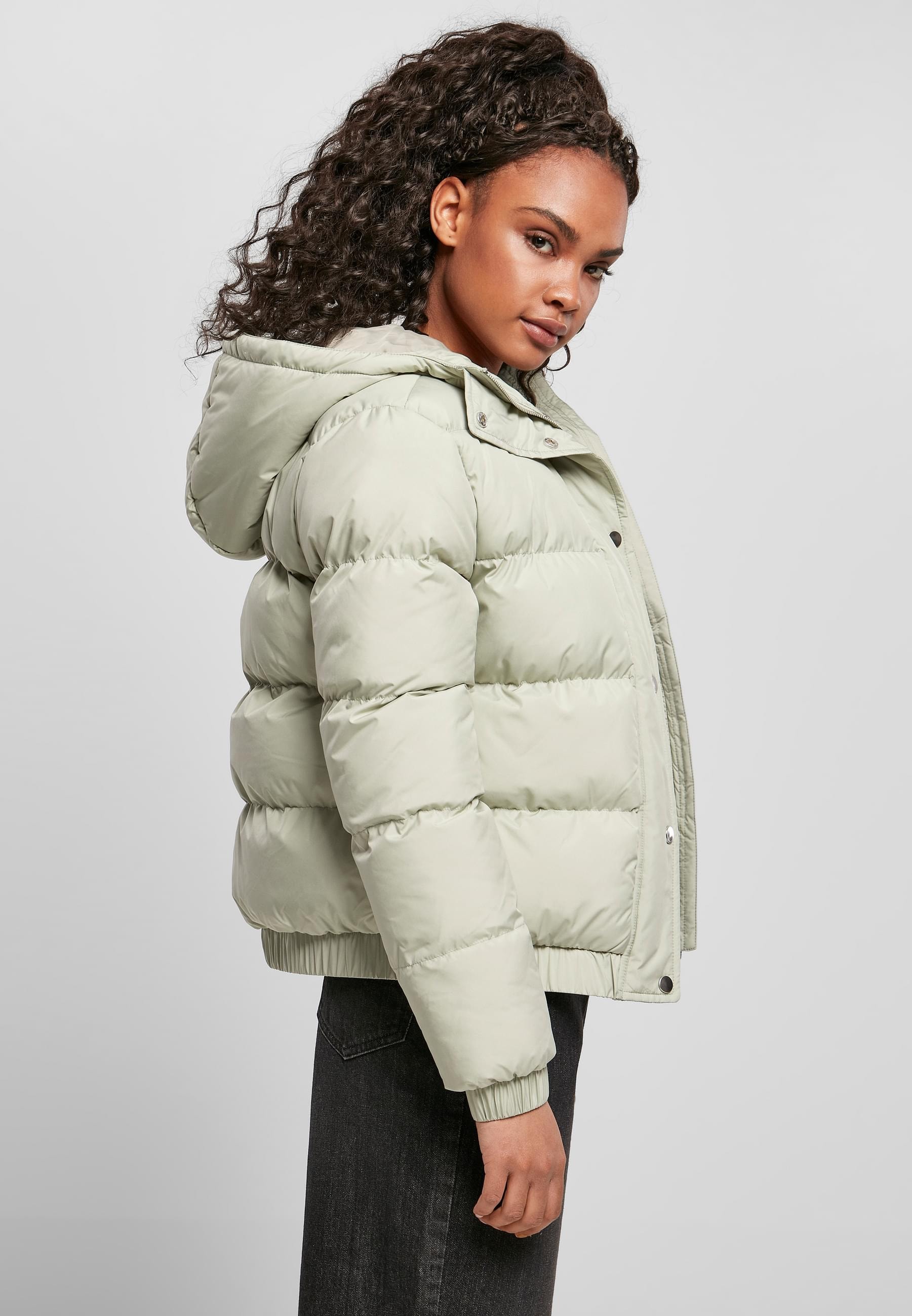 URBAN CLASSICS Winterjacke »Urban Classics Damen Ladies Hooded Puffer Jacket« 1 Stk. tlg. mit Kapuze
