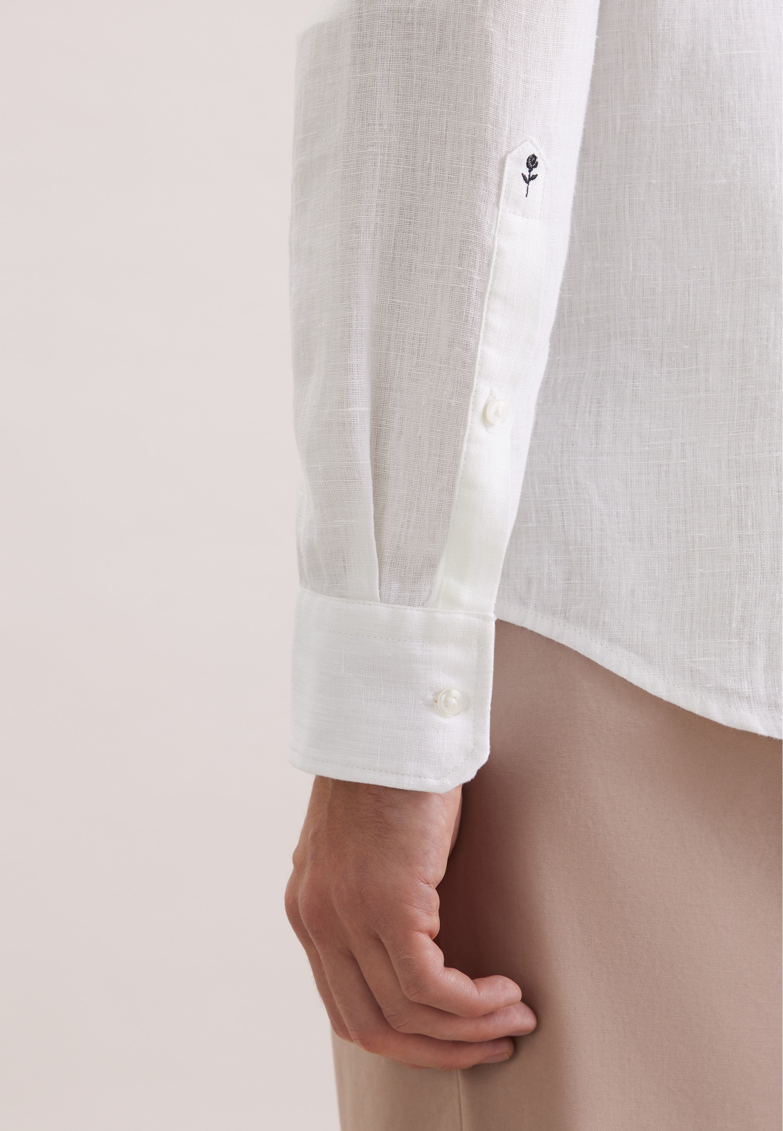 seidensticker Leinenhemd »Schwarze Rose« Shaped 1/1 Kentkragen Uni