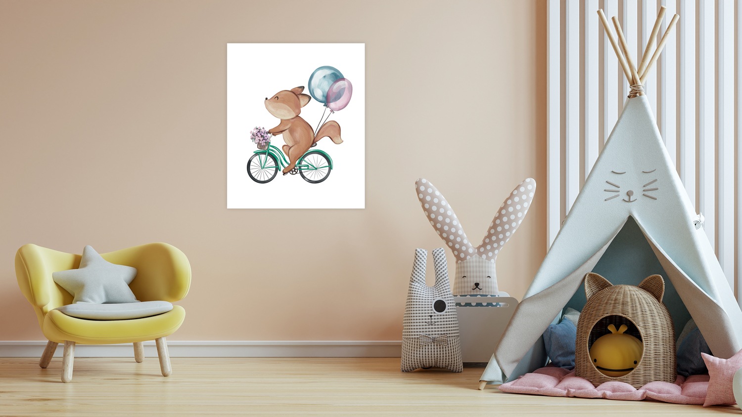 Lüttenhütt Bild mit Rahmen »oder Poster, Blumenkorb und Luftballons« Eichhö günstig online kaufen