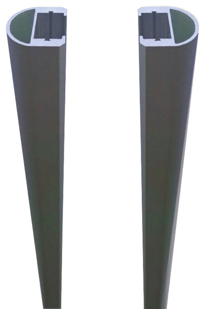 Tetzner & Jentzsch Sichtschutzelement »ROUNDROCK 3«, (Set), Satiniertes Glas in Aluminiumpfosten
