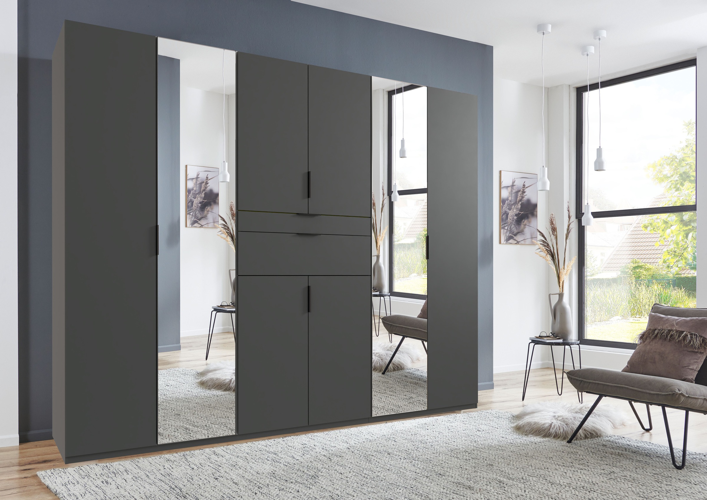 Wimex Drehtürenschrank »Moldau Kleiderschrank mit Spiegel Schlafzimmerschrank Bestseller«, Wähle deine Innenausstattung fertig konfiguriert im Schrank