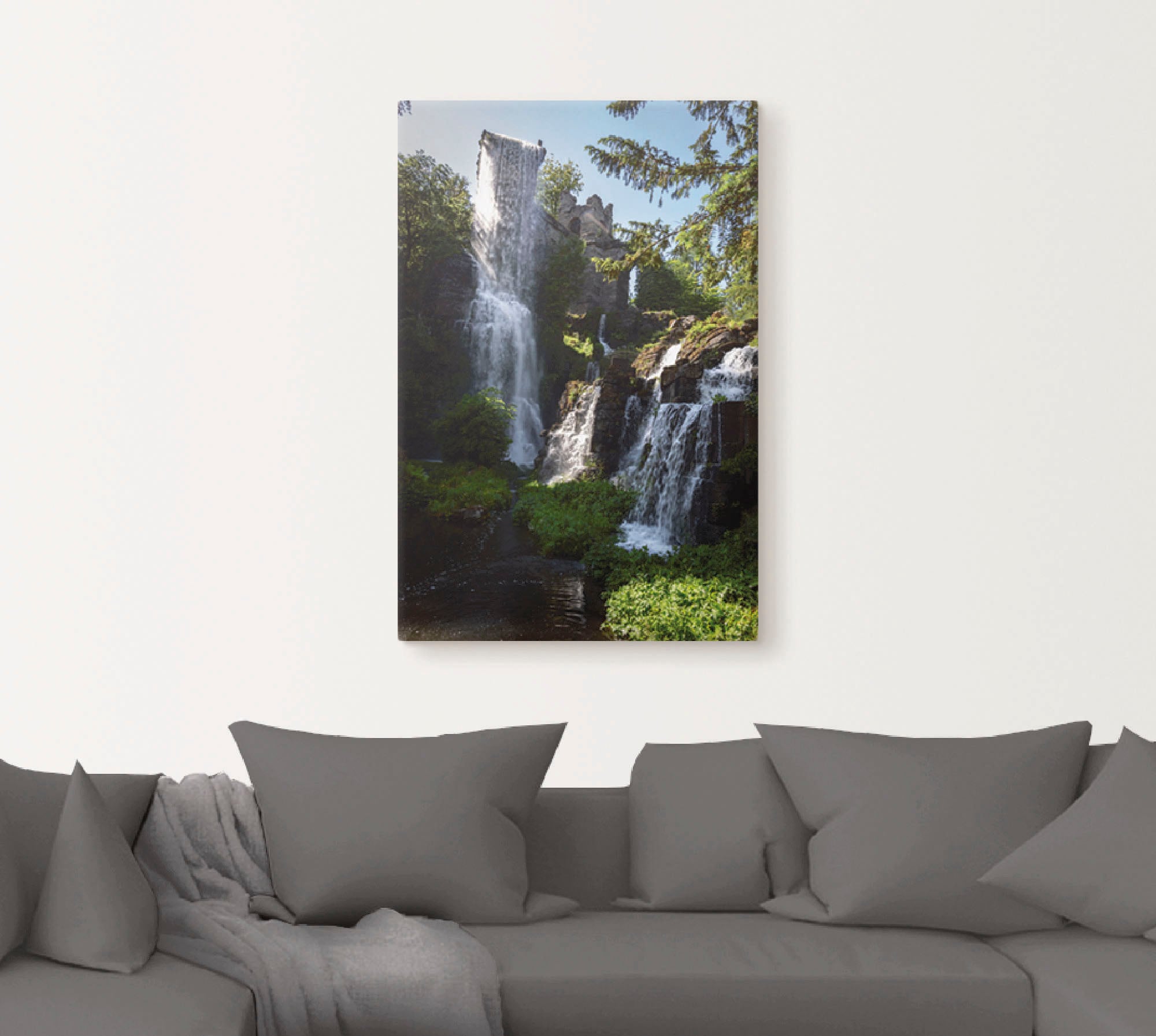 Artland Leinwandbild »Wasserfall bei Wasserspielen in Kassel«, Gewässer, (1 St.), auf Keilrahmen gespannt
