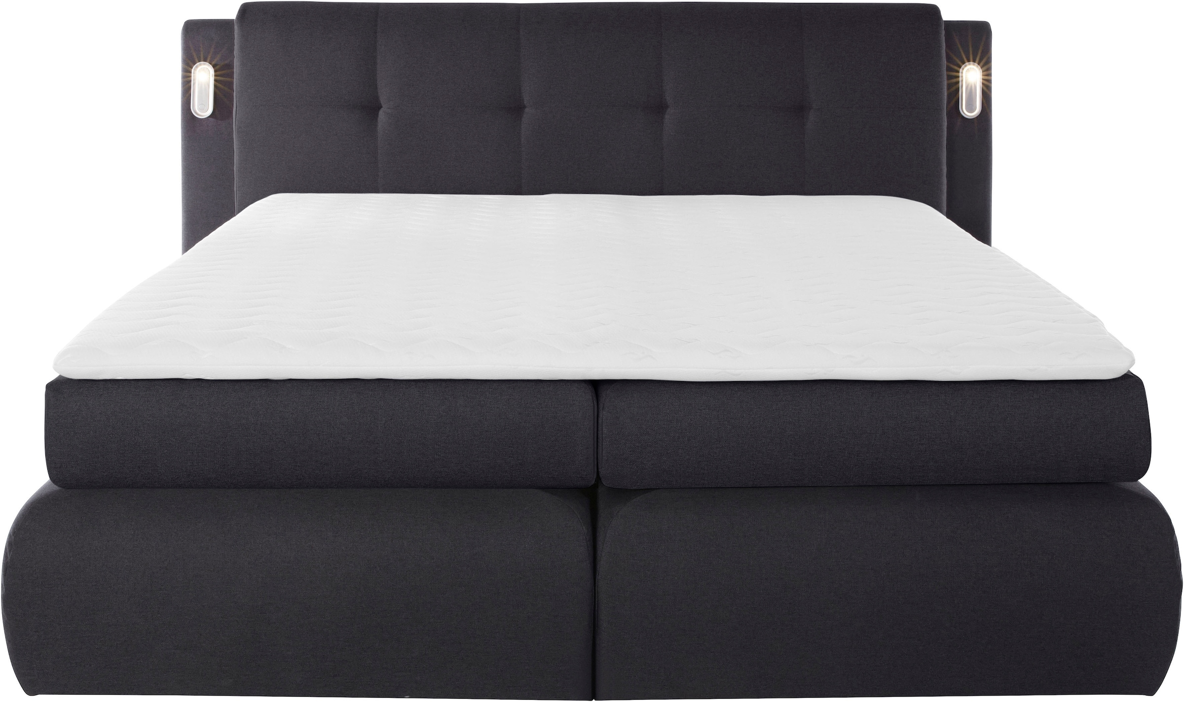 COLLECTION AB Boxspringbett »Borna«, inklusive Bettkasten, LED-Beleuchtung und Topper