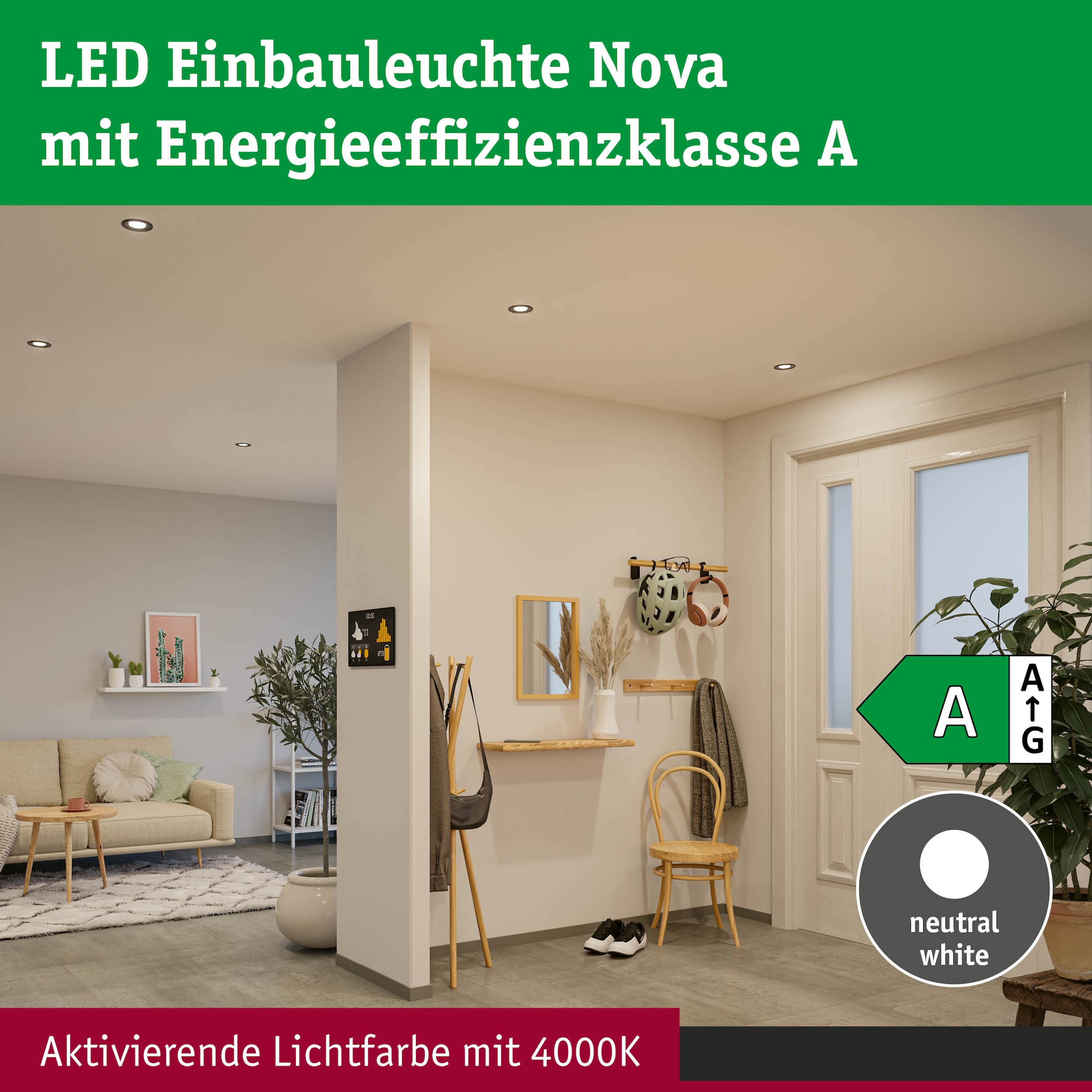 Paulmann LED Einbauleuchte »LED Einbauleuchte Nova Coin rund 84mm 50°«, 3 flammig, Leuchtmittel LED-Modul | LED fest integriert