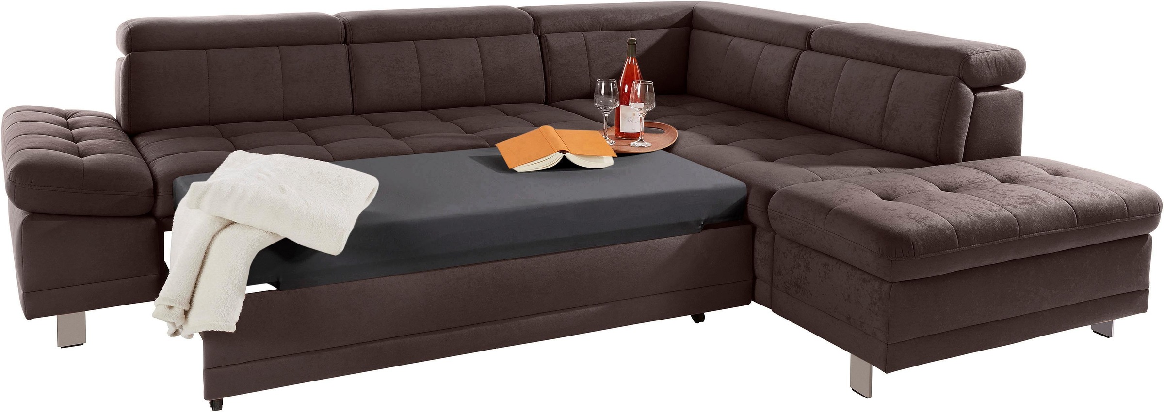 sit&more Ecksofa »Limit L-Form« wahlweise mit Bettfunktion und Bettkasten günstig online kaufen