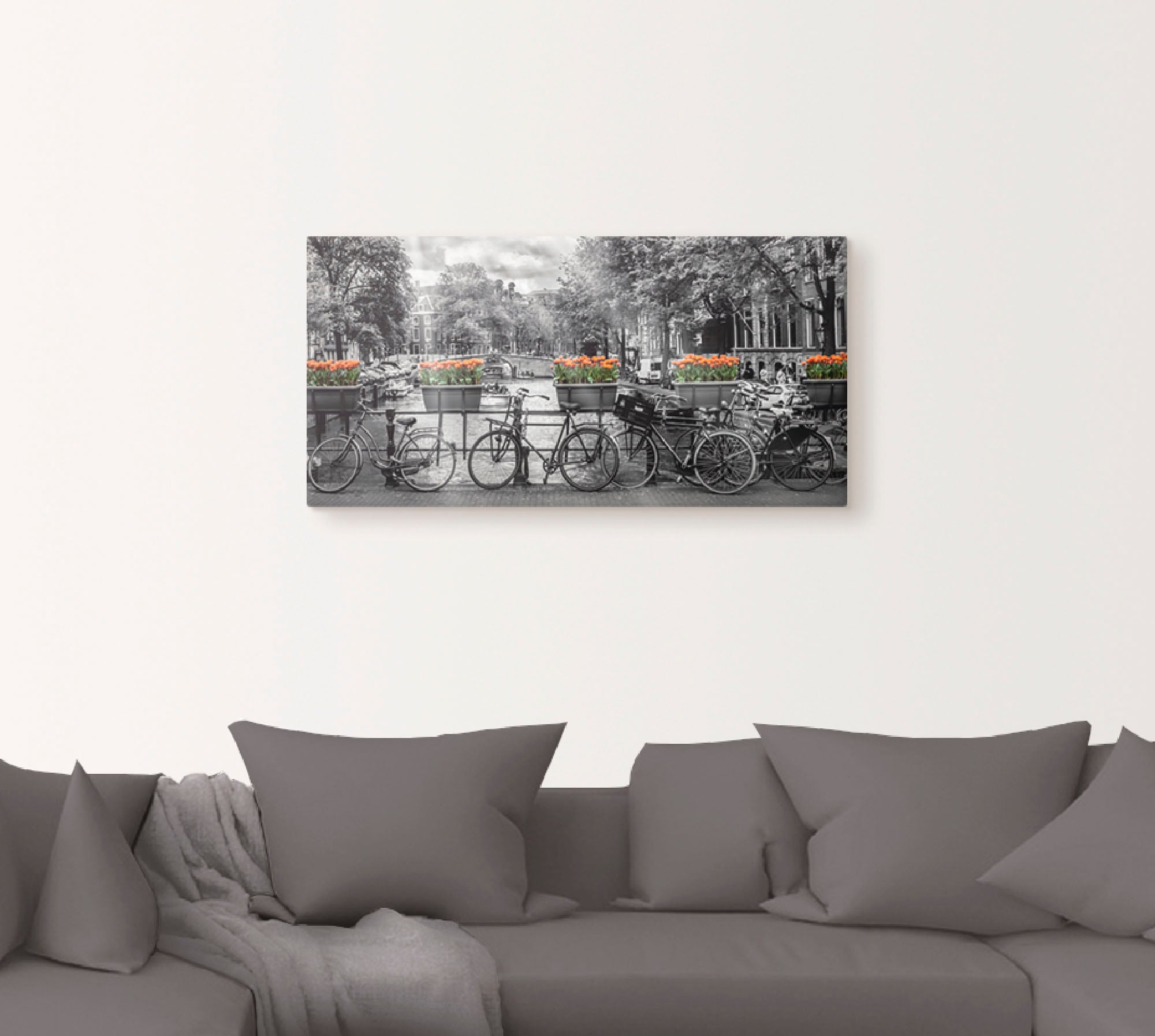 Artland Wandbild »Amsterdam Herengracht I«, Fahrräder, (1 St.), als Leinwandbild, Poster, Wandaufkleber in verschied. Größen