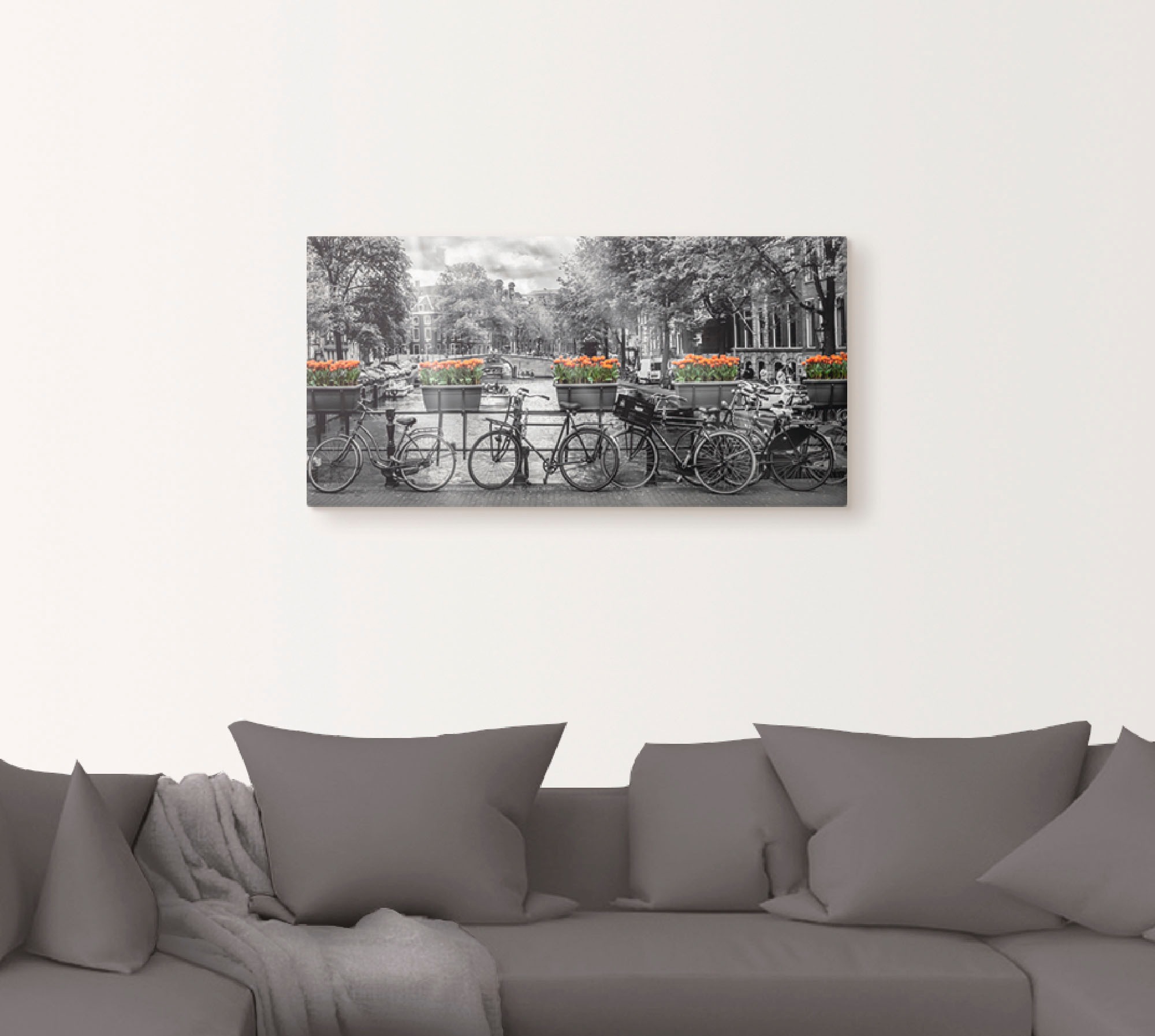 Artland Wandbild »Amsterdam Herengracht I«, Fahrräder, (1 St.), als Leinwan günstig online kaufen