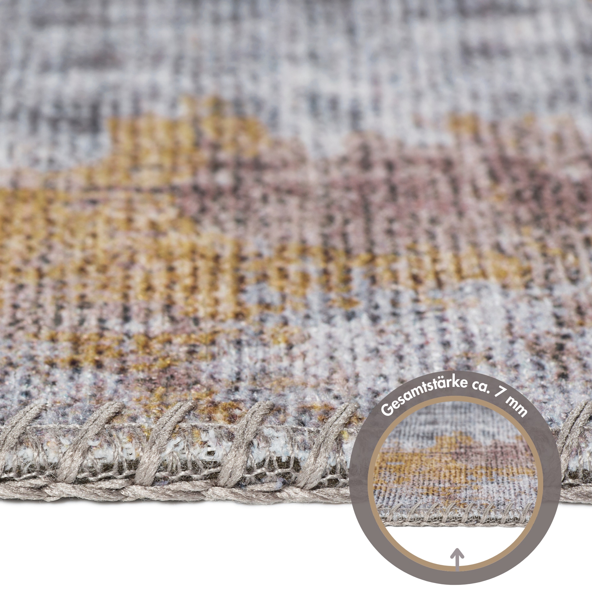 LUXOR living Teppich »Prima«, rund, 7 mm Höhe, Kurzflor, bedruckt, modernes Design
