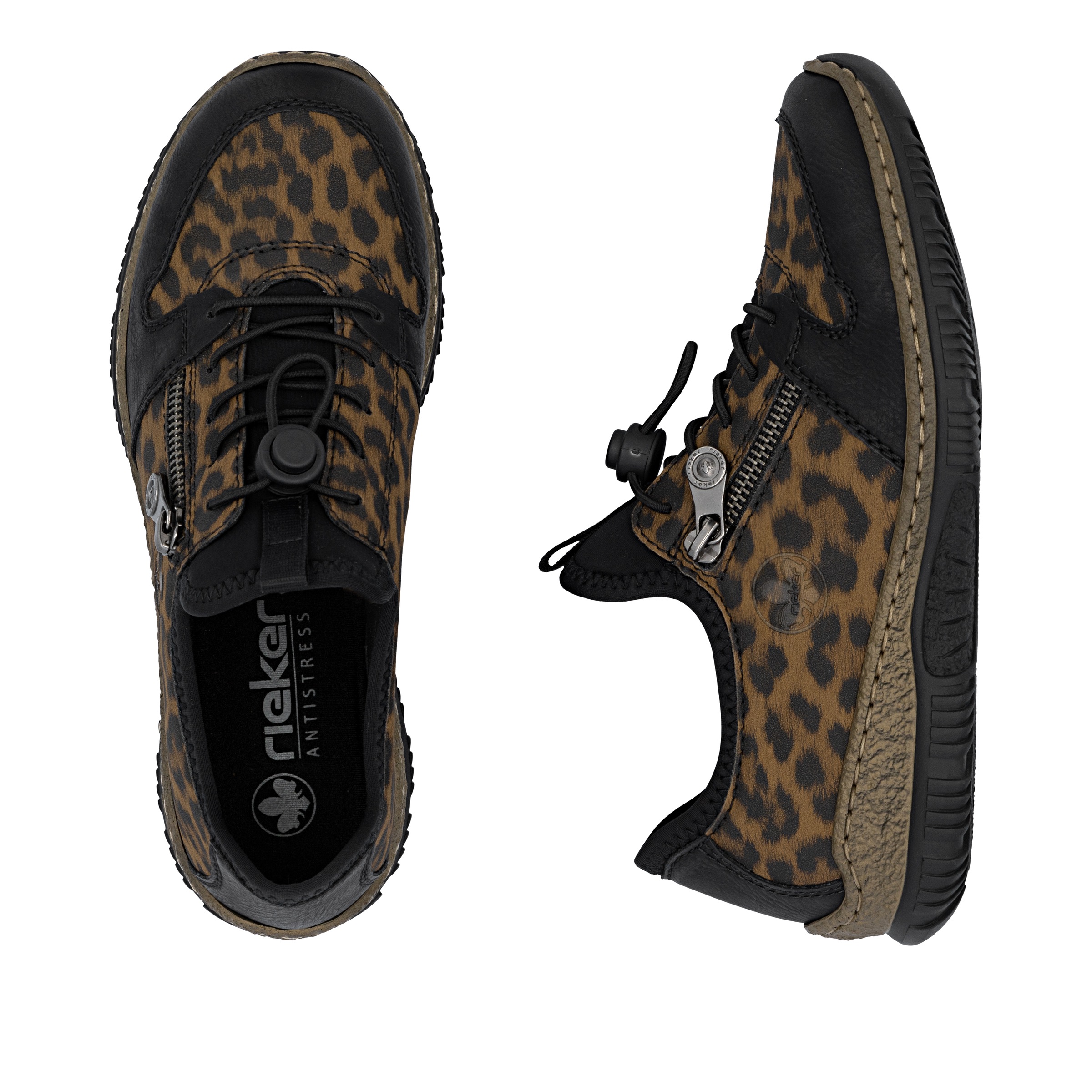 Rieker Slip-On Sneaker, Schlupfschuh, Leo-Sneaker, Freizeitschuh mit MemoSoft-Innensohle