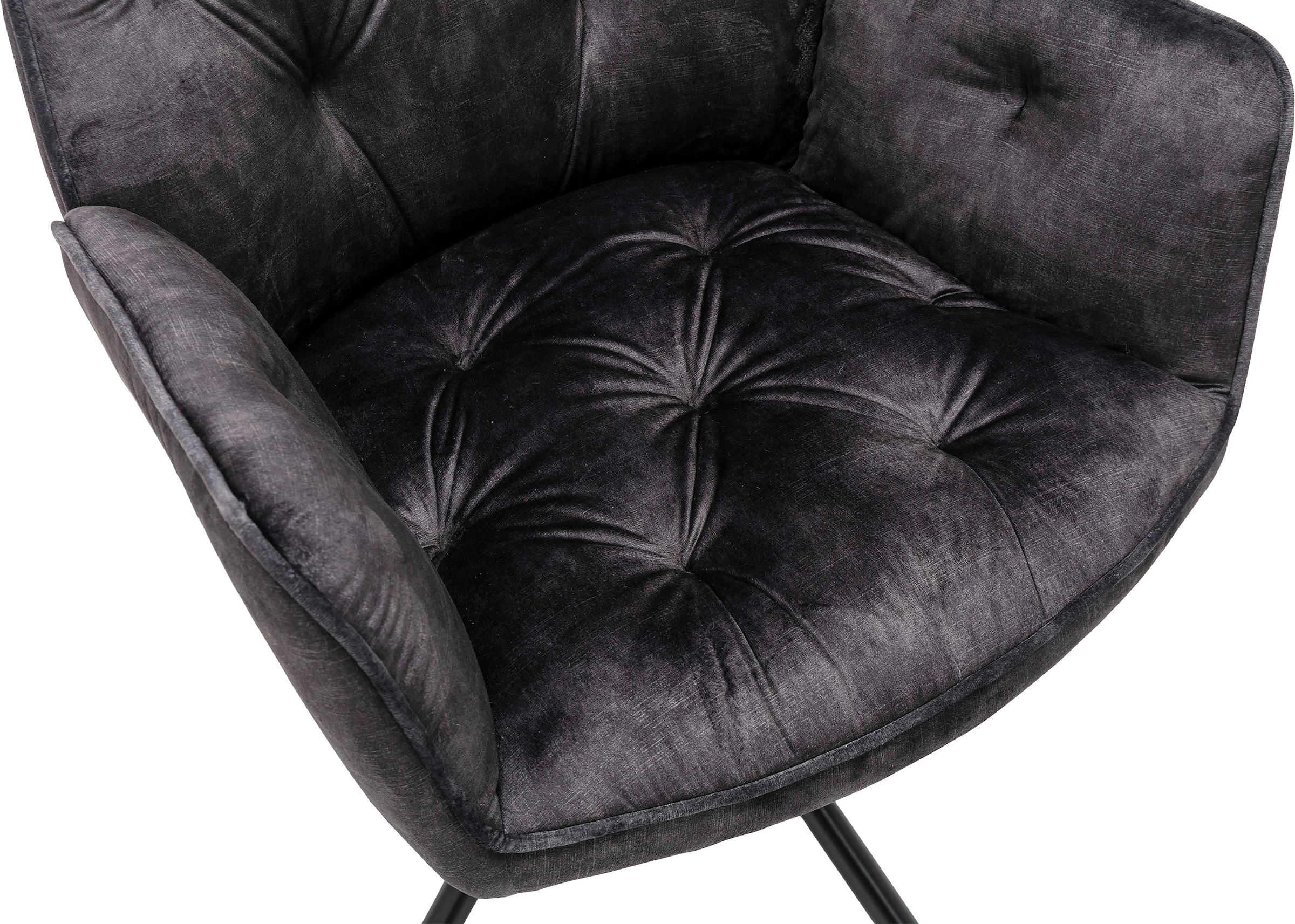 byLIVING Esszimmerstuhl »Sarina«, (Set), 2 St., Samtstoff Velvet, 2er-Set, hochwertiger Vintage-Samt Bezug mit Steppung, 360Grad drehbar