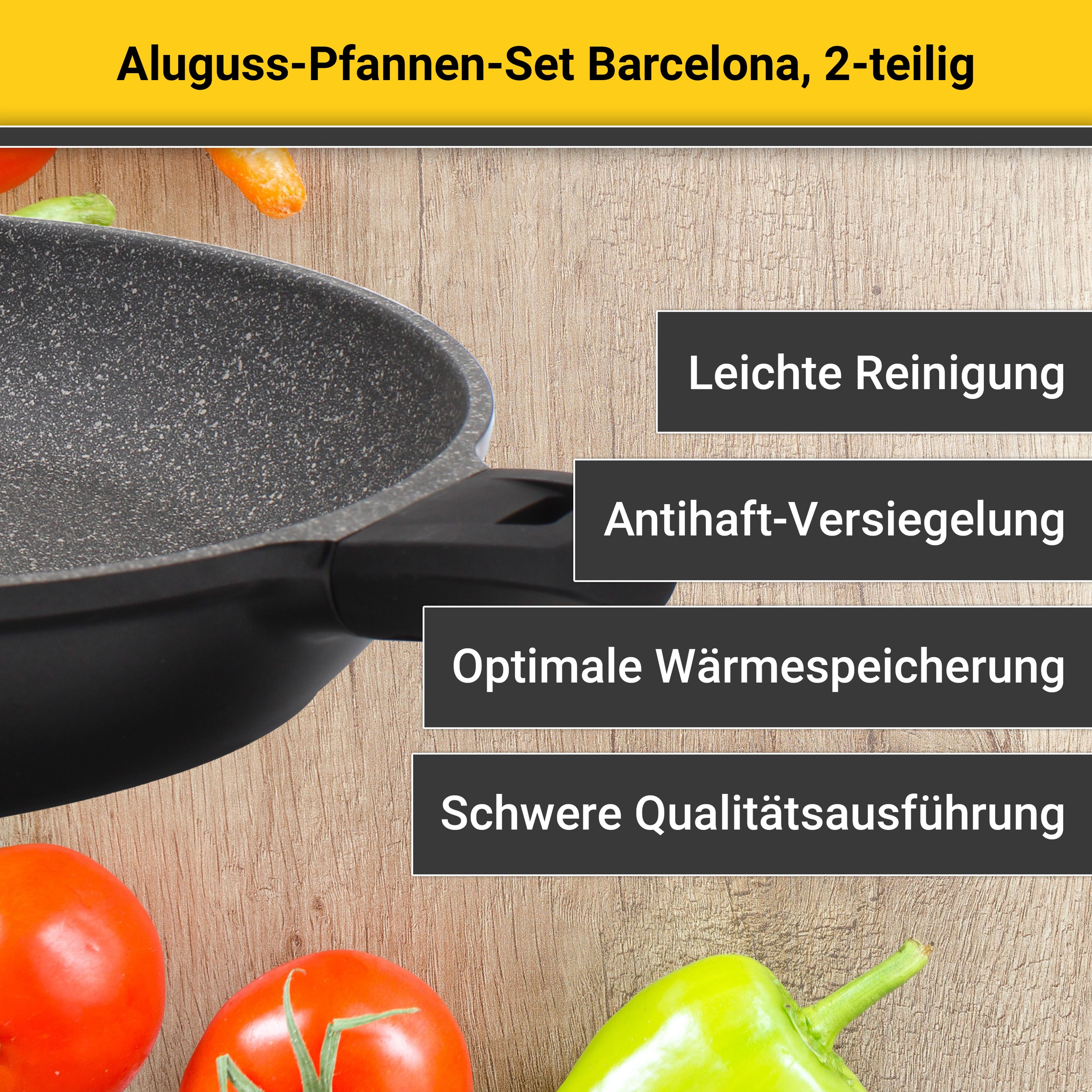 Krüger Pfannen-Set »Barcelona«, Aluminiumguss, (Set, 2 tlg.), Ø 24/28 cm, I günstig online kaufen