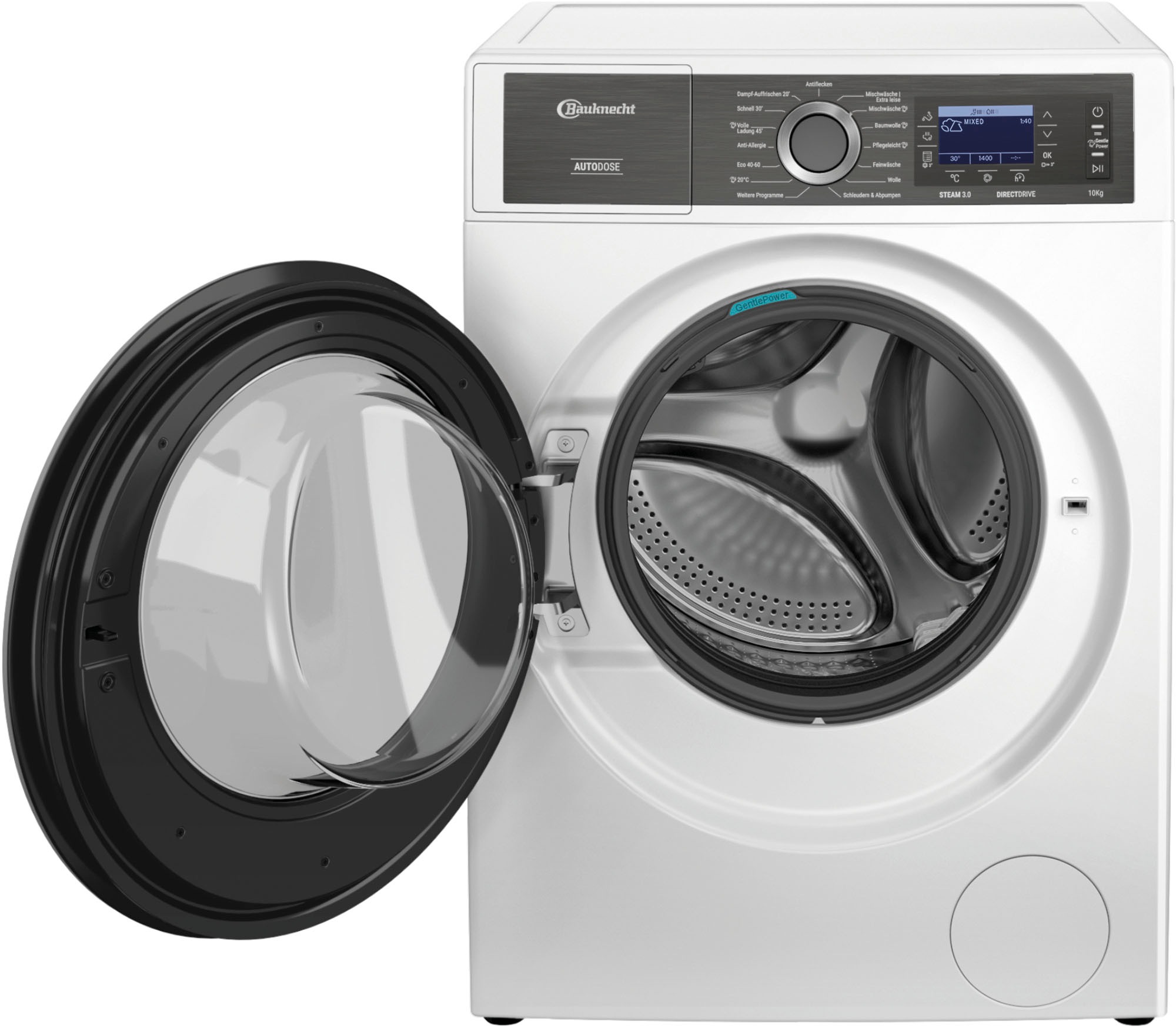 BAUKNECHT Waschmaschine »B8 09AD SILENCE DE«, 10 kg, 1400 U/min, Gentle Power-Technologie, Auto Dose, Vollwasserschutz