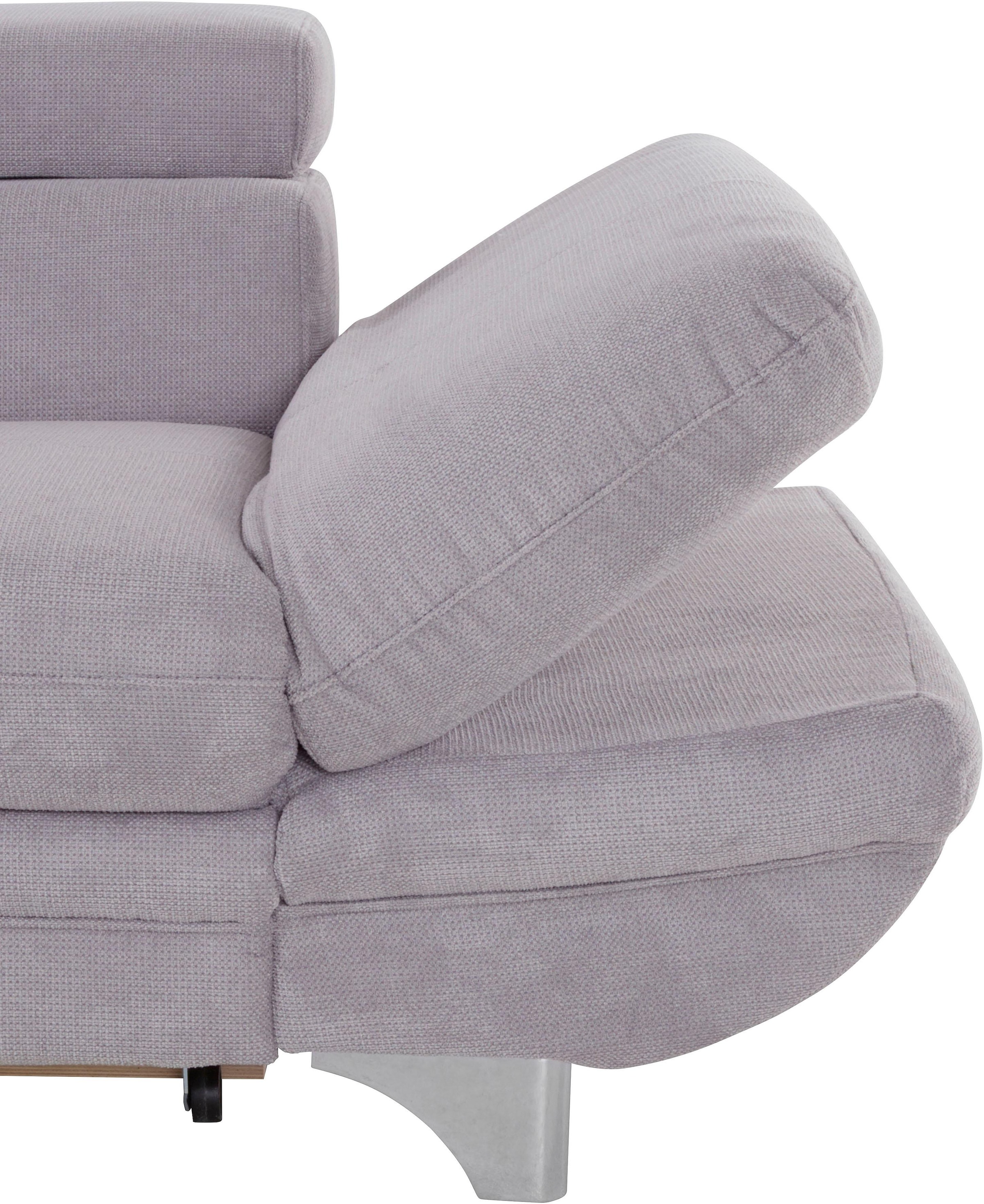 COTTA Ecksofa »Enterprise L-Form«, inklusive Kopf- und Armteilverstellung, wahlweise mit Bettfunktion