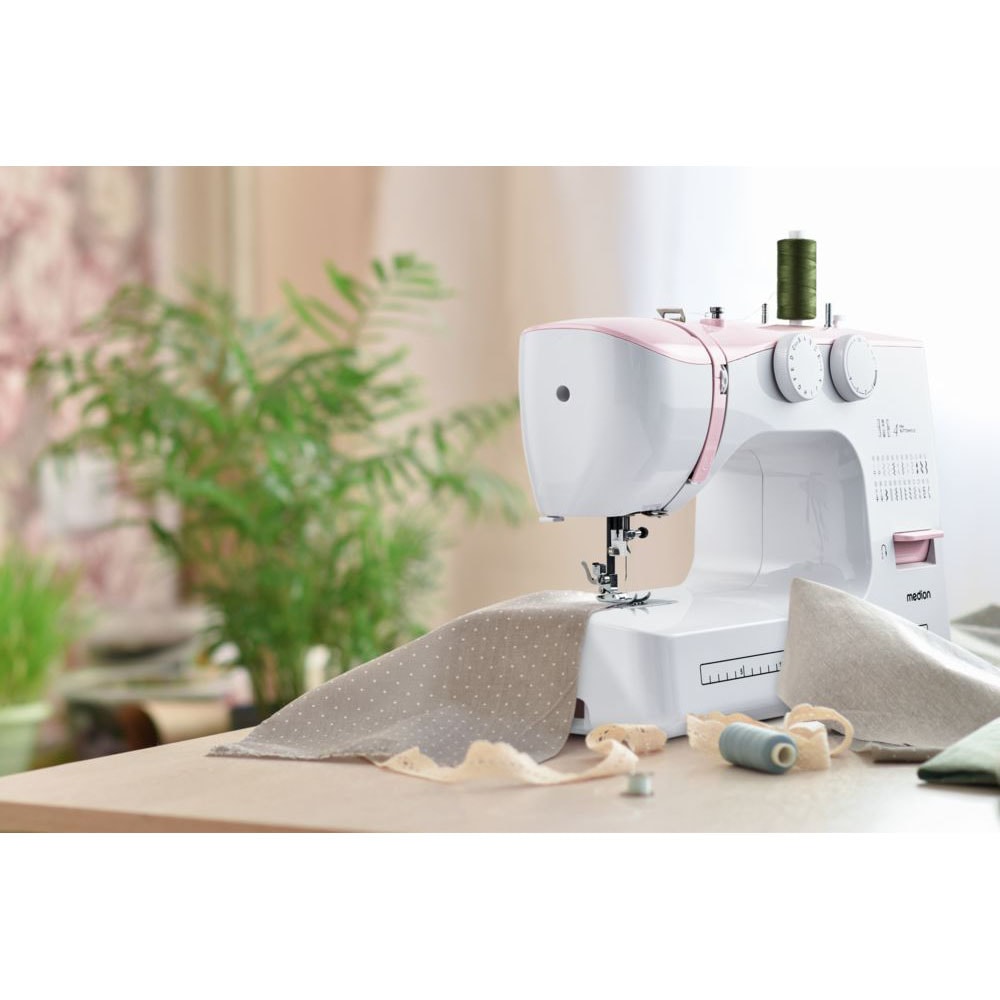 Medion® Freiarm-Nähmaschine »SM60 (MD 10689), 60 Stichmuster, Rückwärtstaste, 60 Watt Motorleistung«, 24 Programme, automatischer Einfädler, einstellbare Stichlänge und -breite, Nähloch