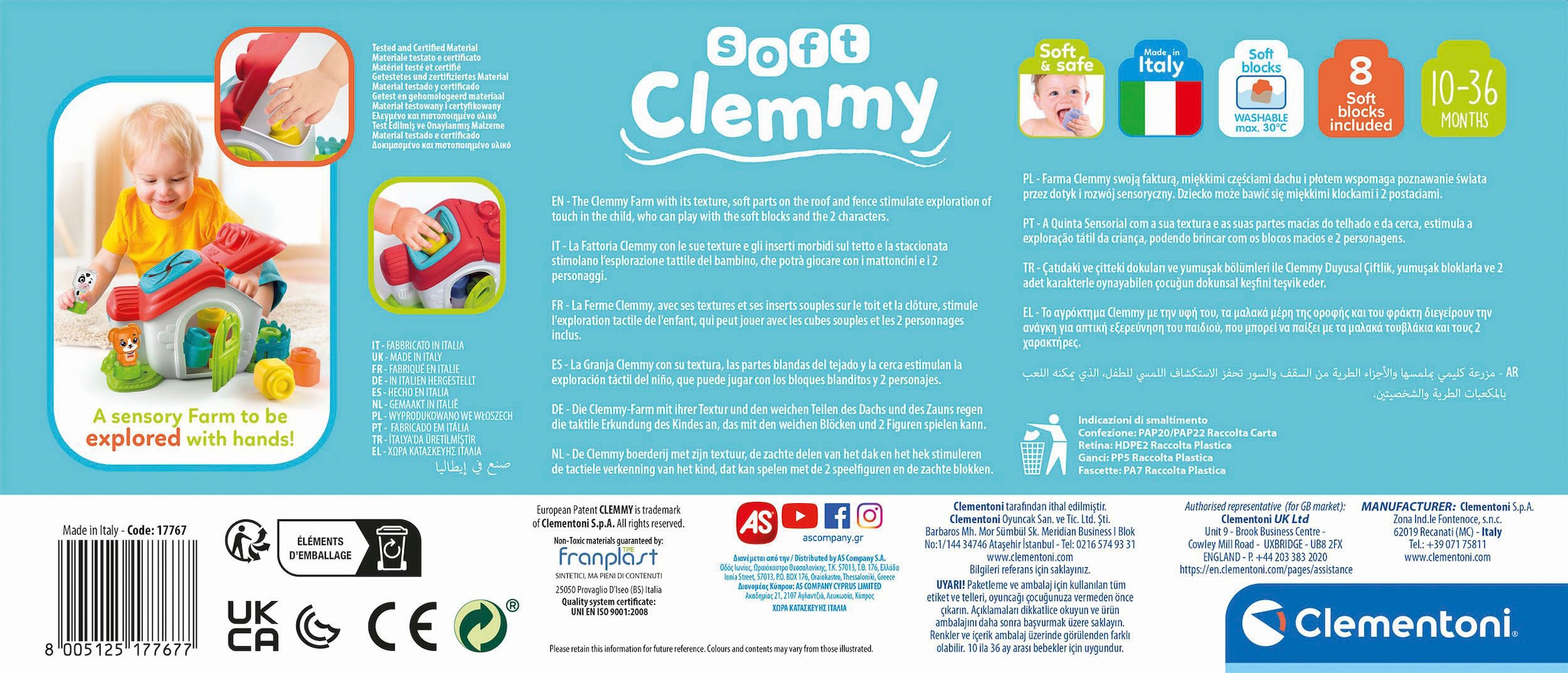 Clementoni® Spielbausteine »Clemmy Soft, Sensorische Farm«, Made in Europe