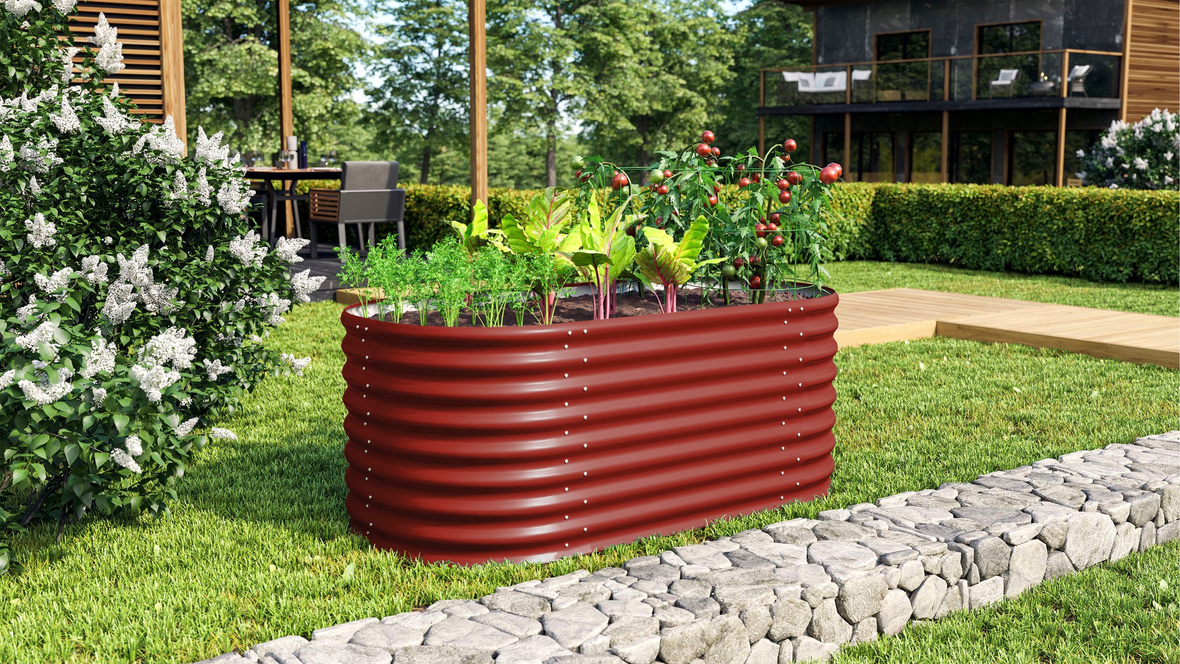 Vitavia Hochbeet »Terra 630«, BxTxH: 82x162x63 cm, rubin
