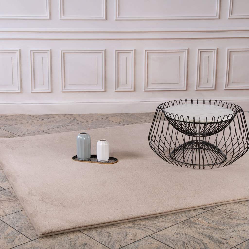 Carpet City Hochflor-Teppich »TOPIA 400«, rechteckig, 21 mm Höhe, Kunstfell-Teppich mit Kaninchenfell-Optik, Haptik, Schlafzimmer