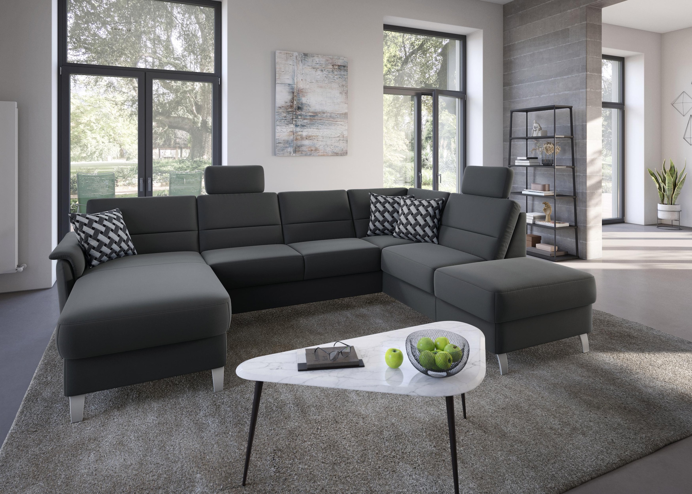 sit&more Wohnlandschaft »Palmera U-Form«, Federkern, wahlweise mit Bettfunktion und mit/ohne Stauraum