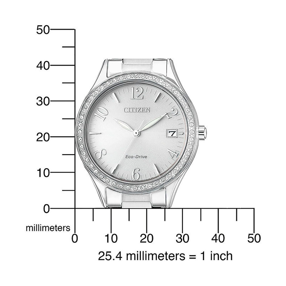 Citizen Solaruhr, Armbanduhr, Damenuhr, Edelstahlarmband, Datum