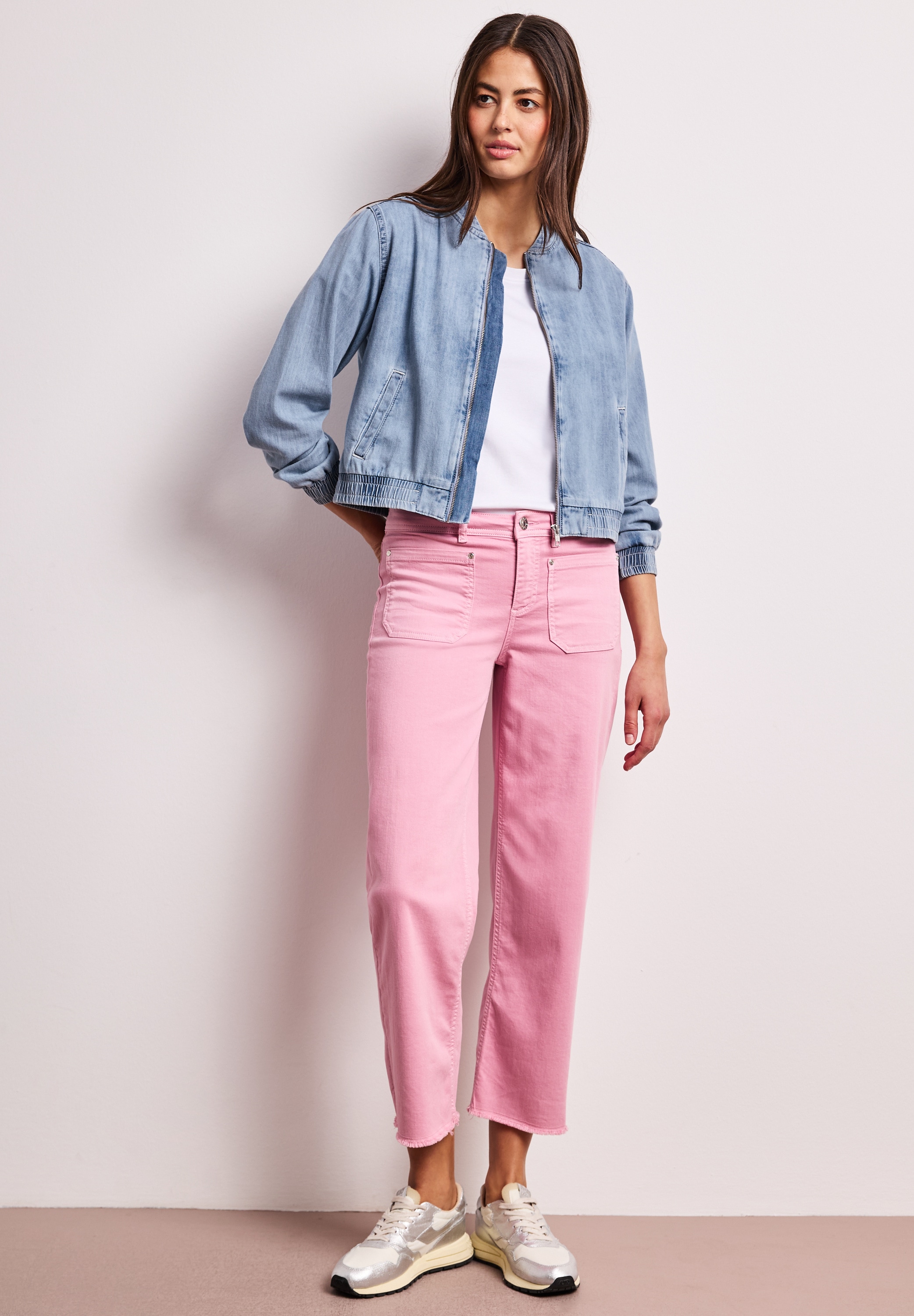 STREET ONE Blouson ohne Kapuze im Denim-Look mit Taschen
