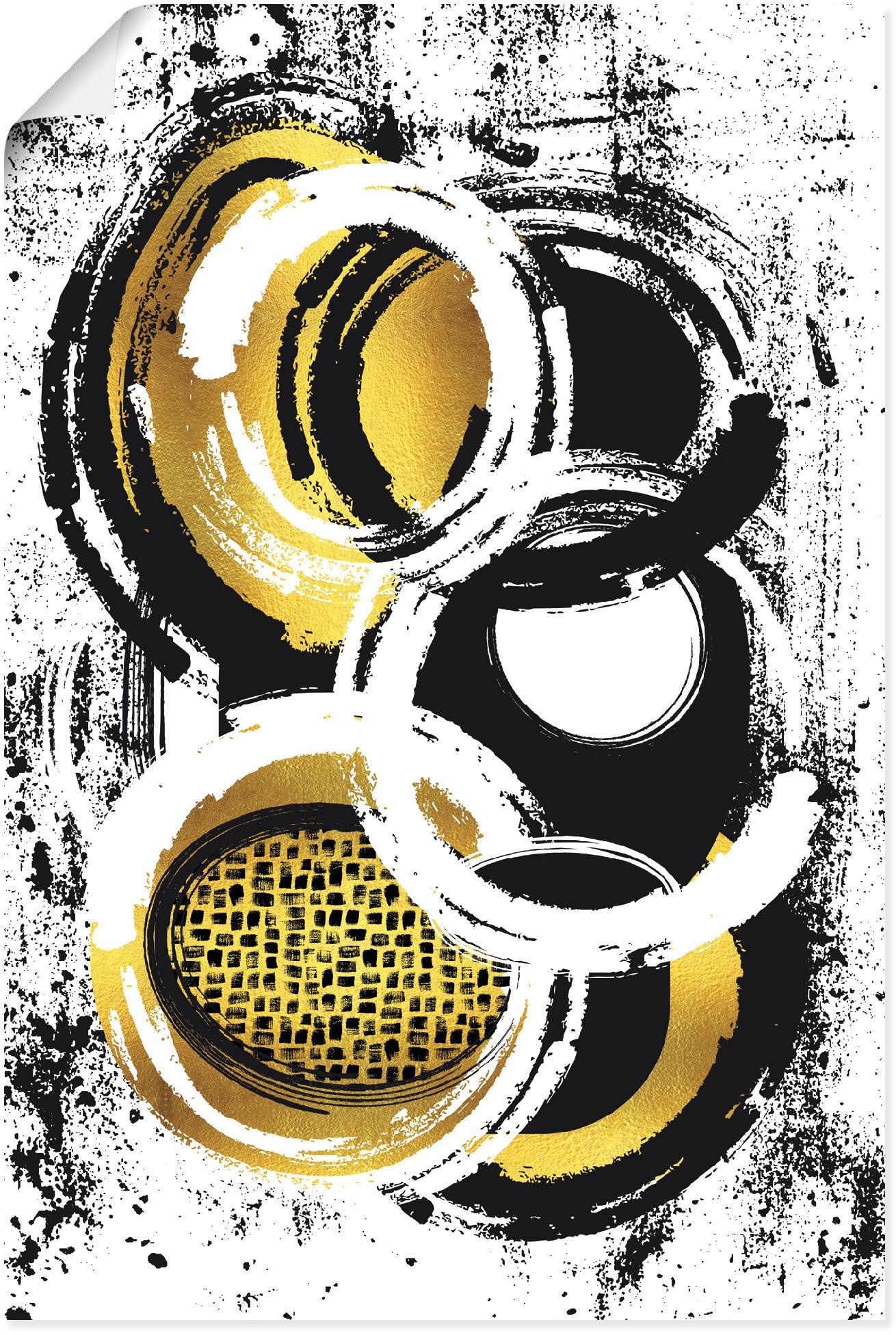 Artland Wandbild »Abstrakte versch. Wandaufkleber (1 bestellen als Größen in Raten Leinwandbild, gold«, 2 auf Poster Malerei Alubild, Muster, St.), oder Nr
