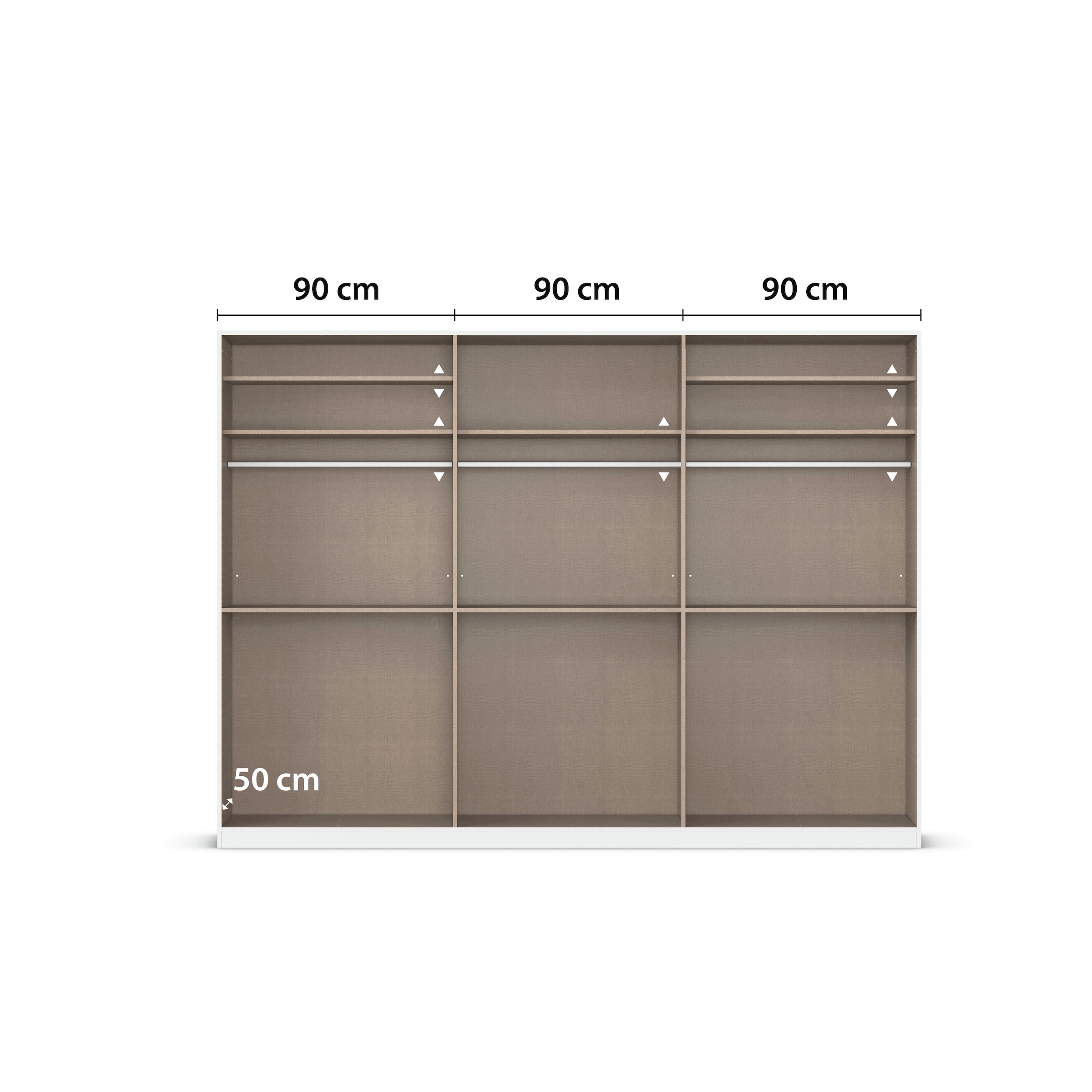 OTTO home Kleiderschrank »Schrank Garderobe ARVEN Breiten 181/226/271cm« 3 verschiedene Ausstattungen BASIC/CLASSIC/PREMIUM (inkl. SOFT-CLOSE),  puristisches Design in Plankenoptik mit Metallgriffen MADE IN GERMANY