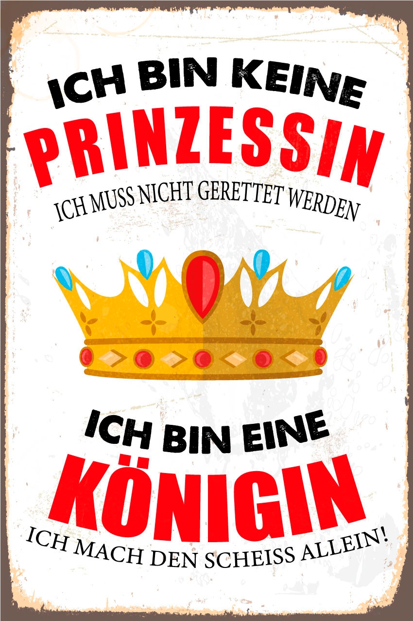 queence Metallbild »Königin« Schriftzug | Schriftzüge 1 Stk. tlg. Stahlschilder