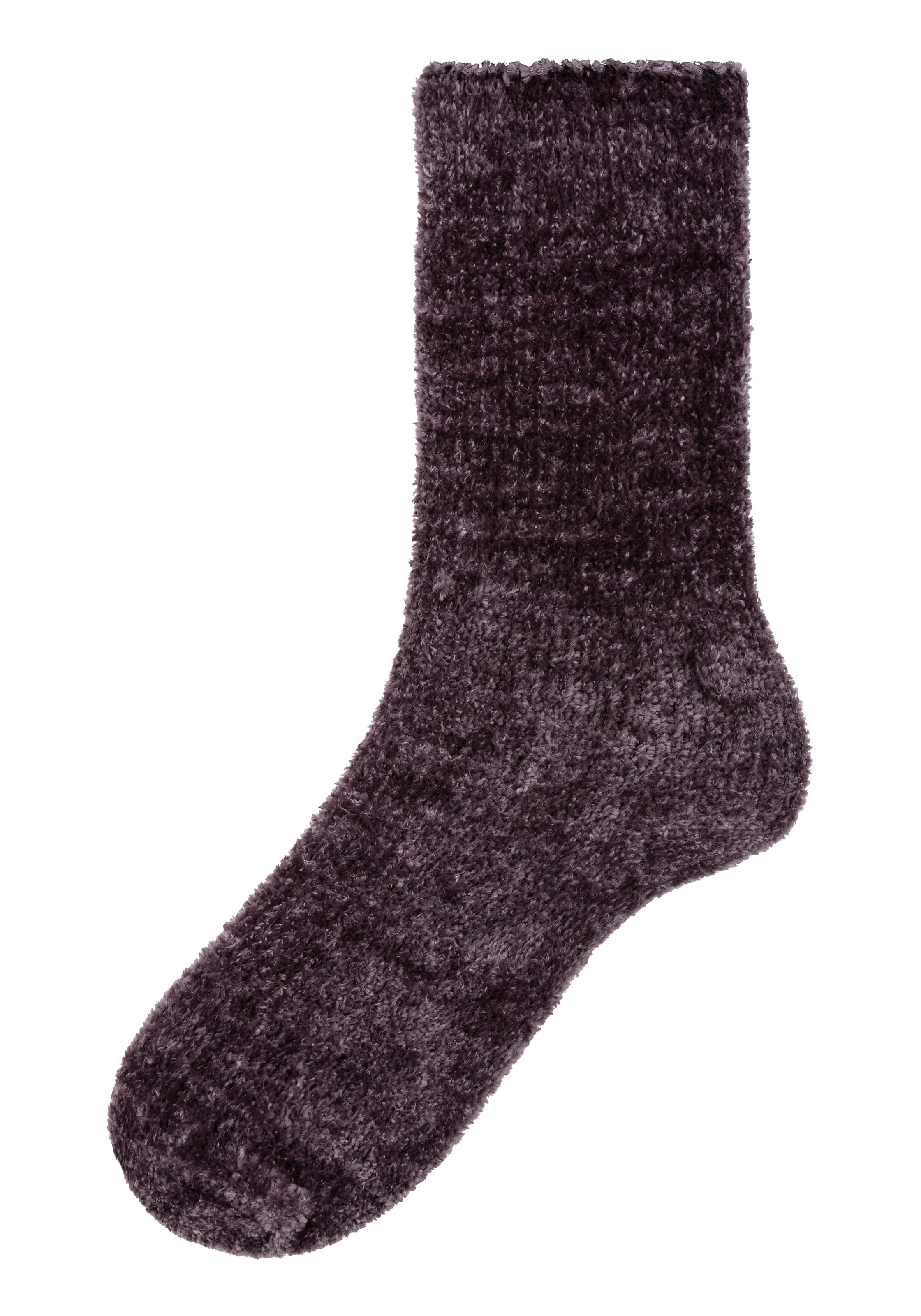 Lavana Kuschelsocken, (Packung, 5 Paar), Bettsocken aus weichem, leicht glänzendem Chenillegarn