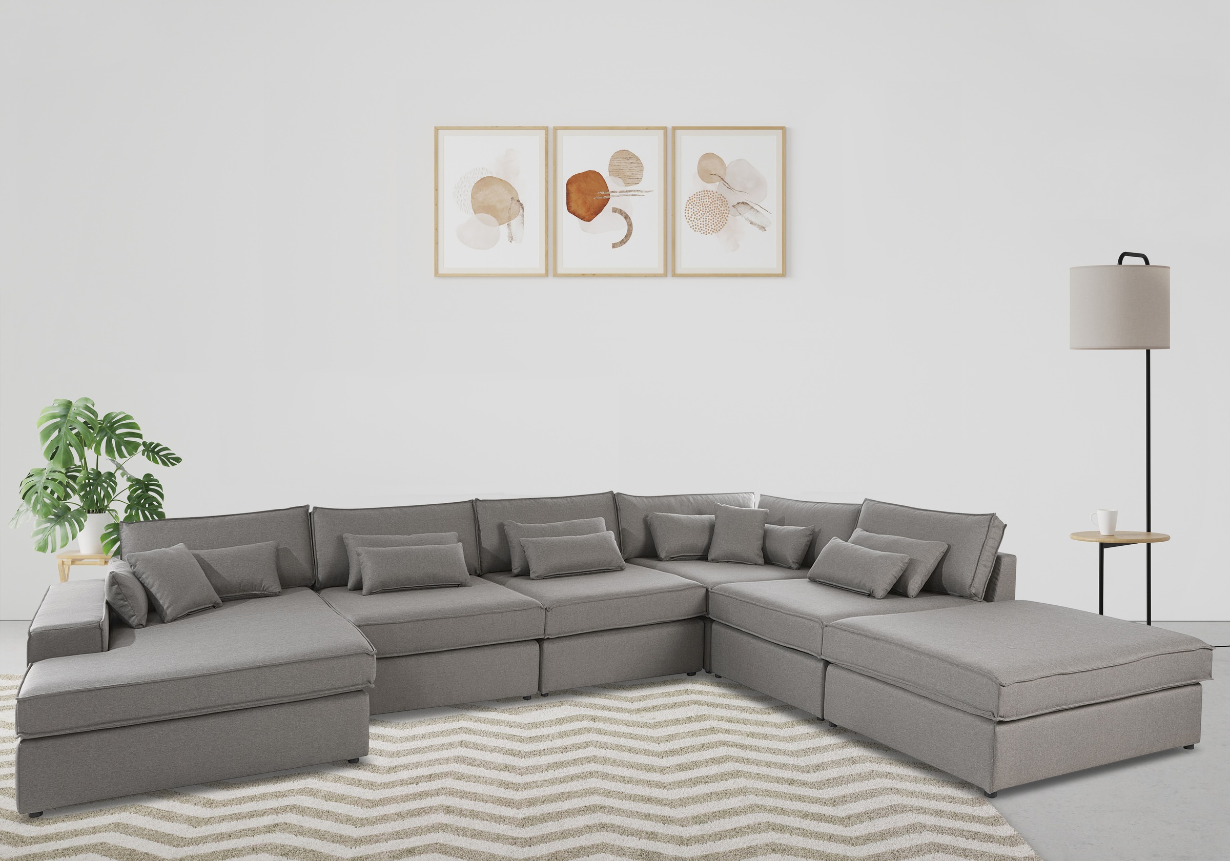 OTTO home Wohnlandschaft »Enid U-Form« 6 Teile, bestehend aus Modulen, in v günstig online kaufen