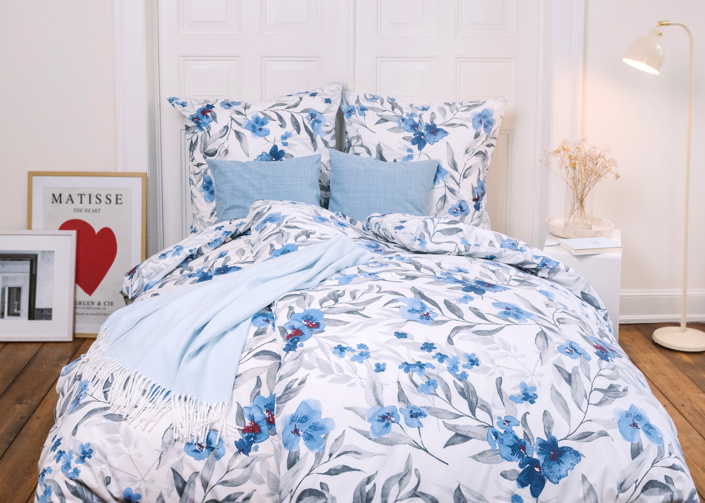 Dyckhoff Bettwäsche »Blue Flowers« 2 Stk. tlg. günstig online kaufen