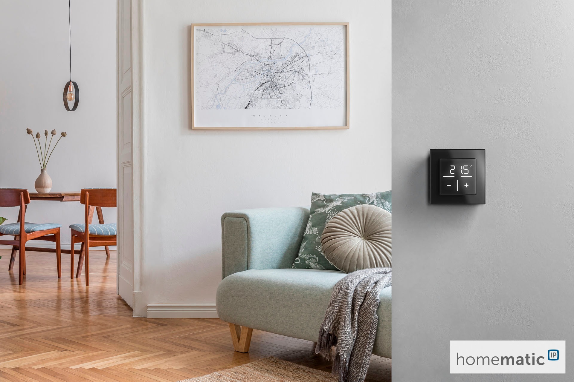 Homematic IP Smart-Home-Zubehör »Glas-Wandthermostat mit CO2-Sensor«