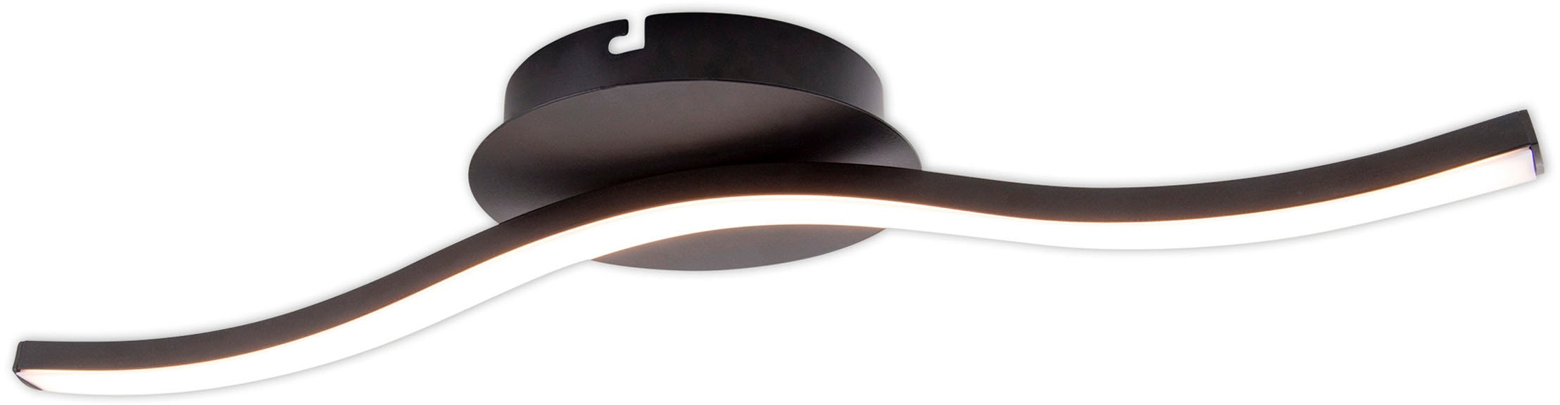 näve LED Deckenleuchte »Onda«, 1 flammig, Leuchtmittel LED-Modul | LED fest integriert, Deckenlampe, Wandleuchte warmweiß, L: 45cm, 6W, schwarz-matt, IP20