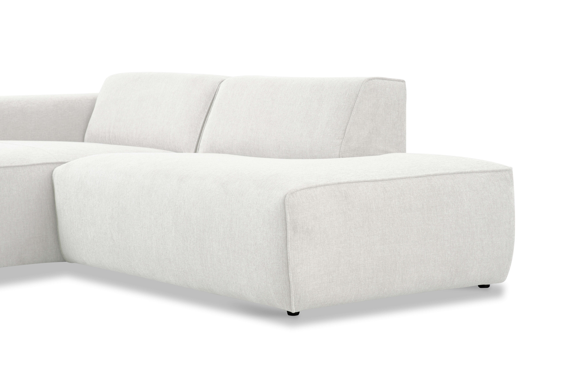 andas Ecksofa »Noord mit Kedernaht, Breite 227 cm«, Cord, Struktur, Webstoff, mit Wellenunterfederung, Massivholzrahmen