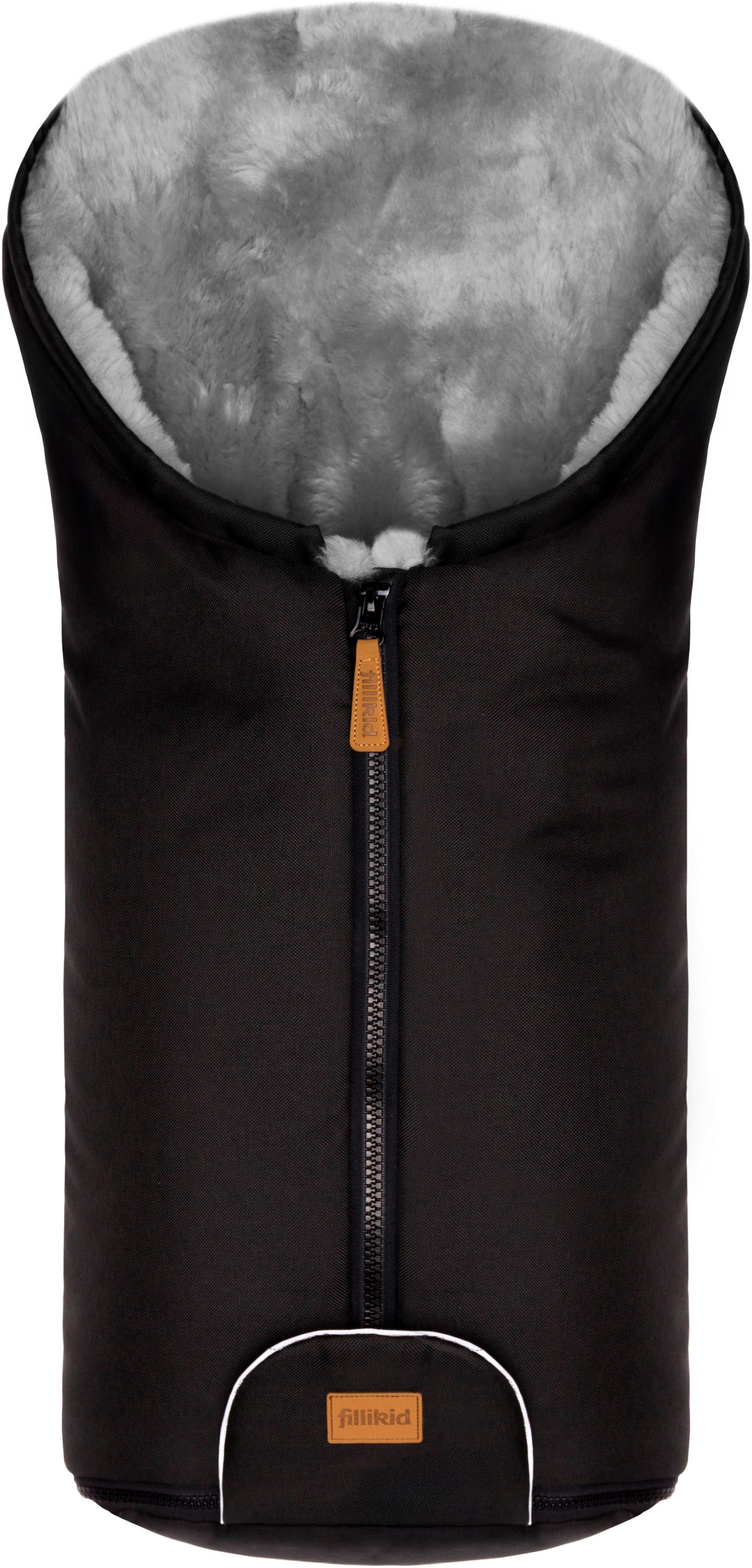 FILLIKID Fußsack »Pamir Alpina, schwarz, Lammfell grau, Winterfußsack« für Autositze Gr. 0 und Kinderwagen schwarz