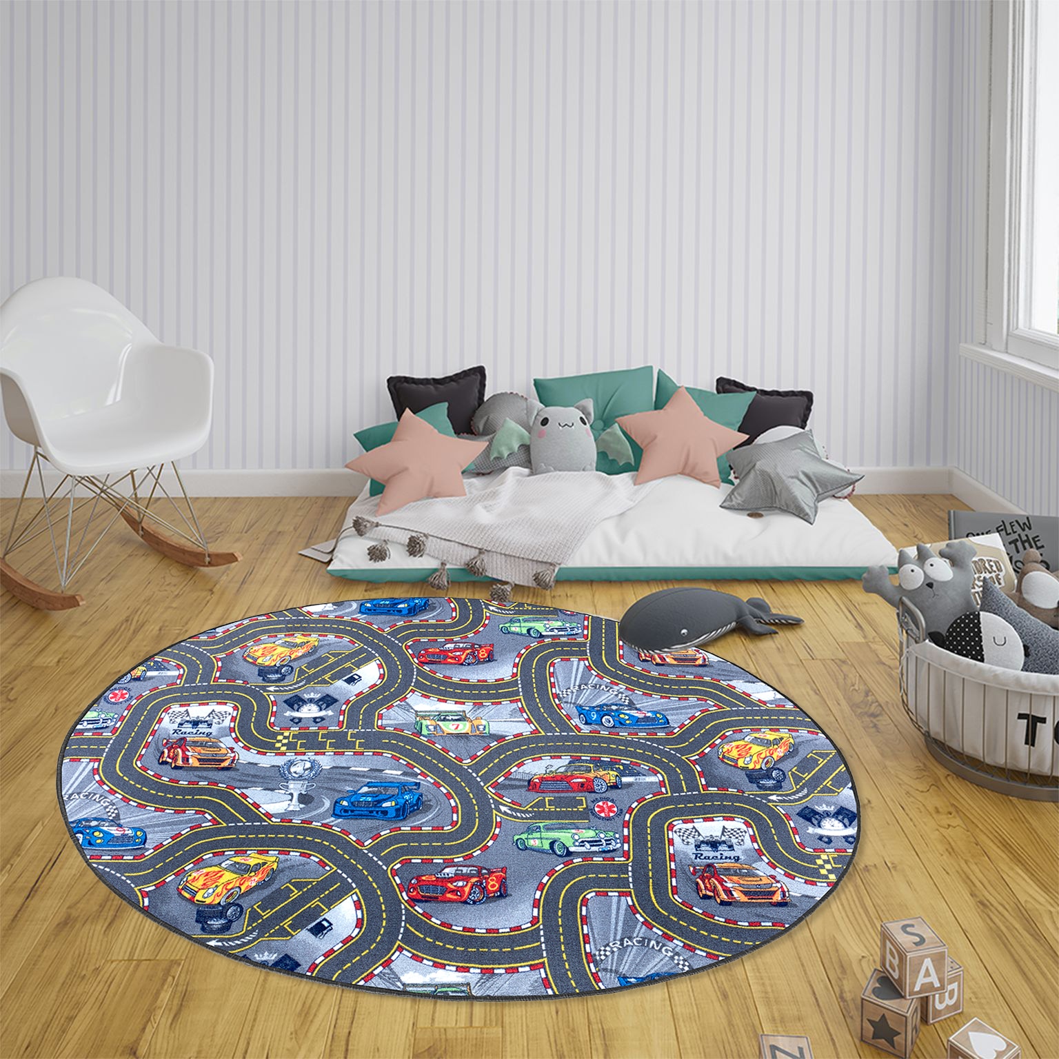 HANSE Home Kinderteppich »Spielteppich Kinder«, rechteckig, 6,5 mm Höhe, Kurzflor, Kinderzimmer, Teppich, Auto, Straßen, Schlafzimmer