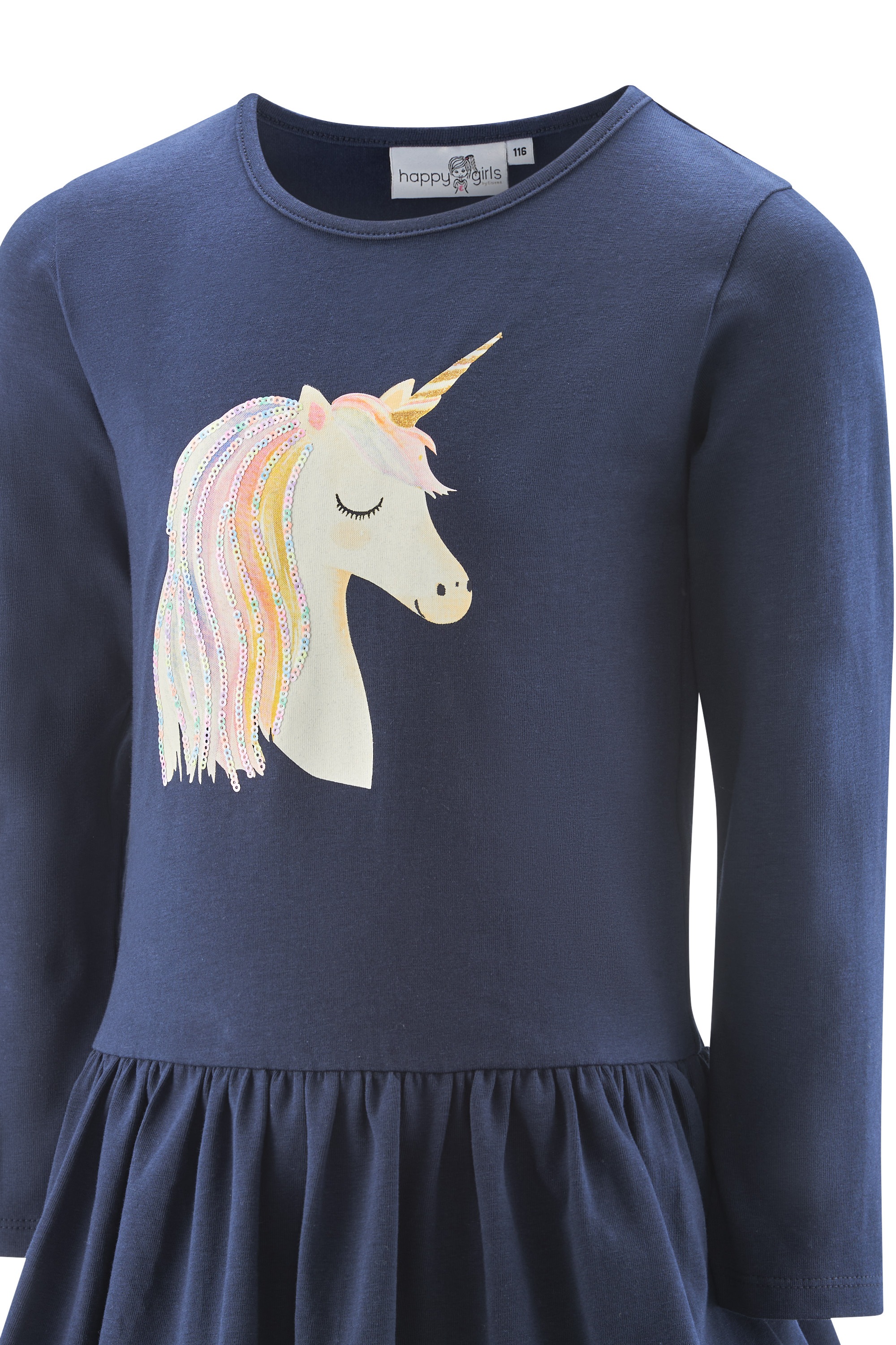 happy girls Jerseykleid Baumwolle mit Stretch, Glitzer, Tüll