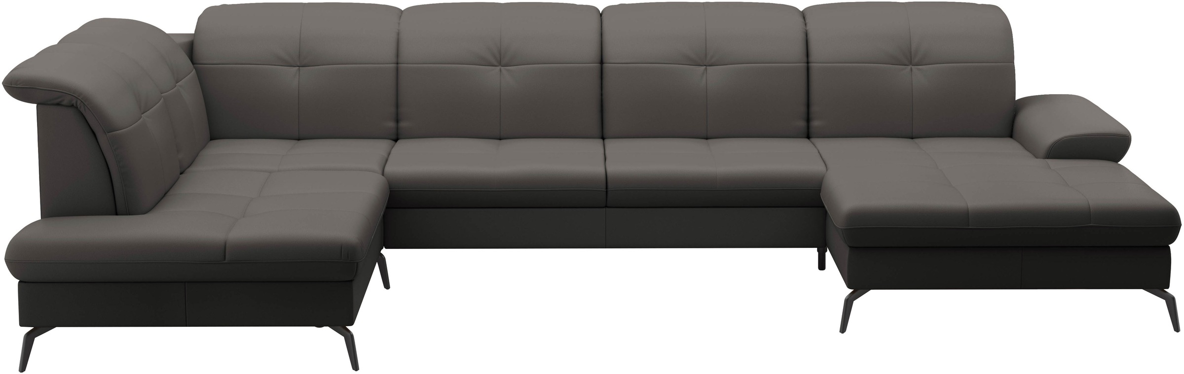 sit&more Wohnlandschaft »Amica, U-Form, inkl. Sitztiefenverstellung und Armteilverstellung«, wahlweise mit Kopfteilverstellung, Bettfunktion und Bettkasten