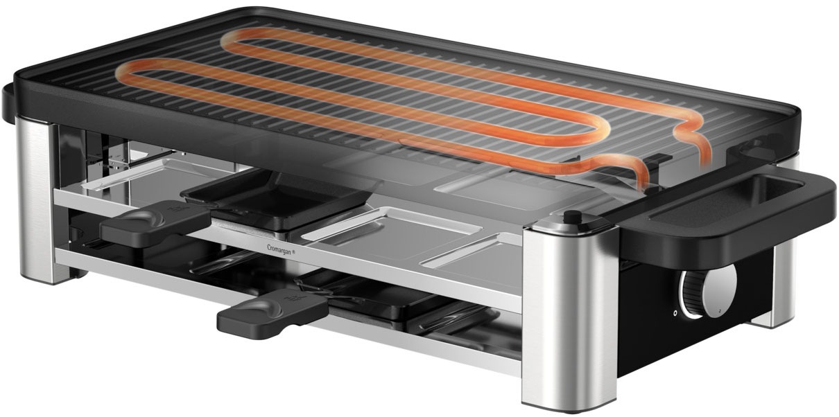 WMF Raclette »Master«, 8 St. Raclettepfännchen, 1500 W, indirekte LED-Beleuchtung, Keramikbeschichtung, 8 Pfännchen, 1500 W