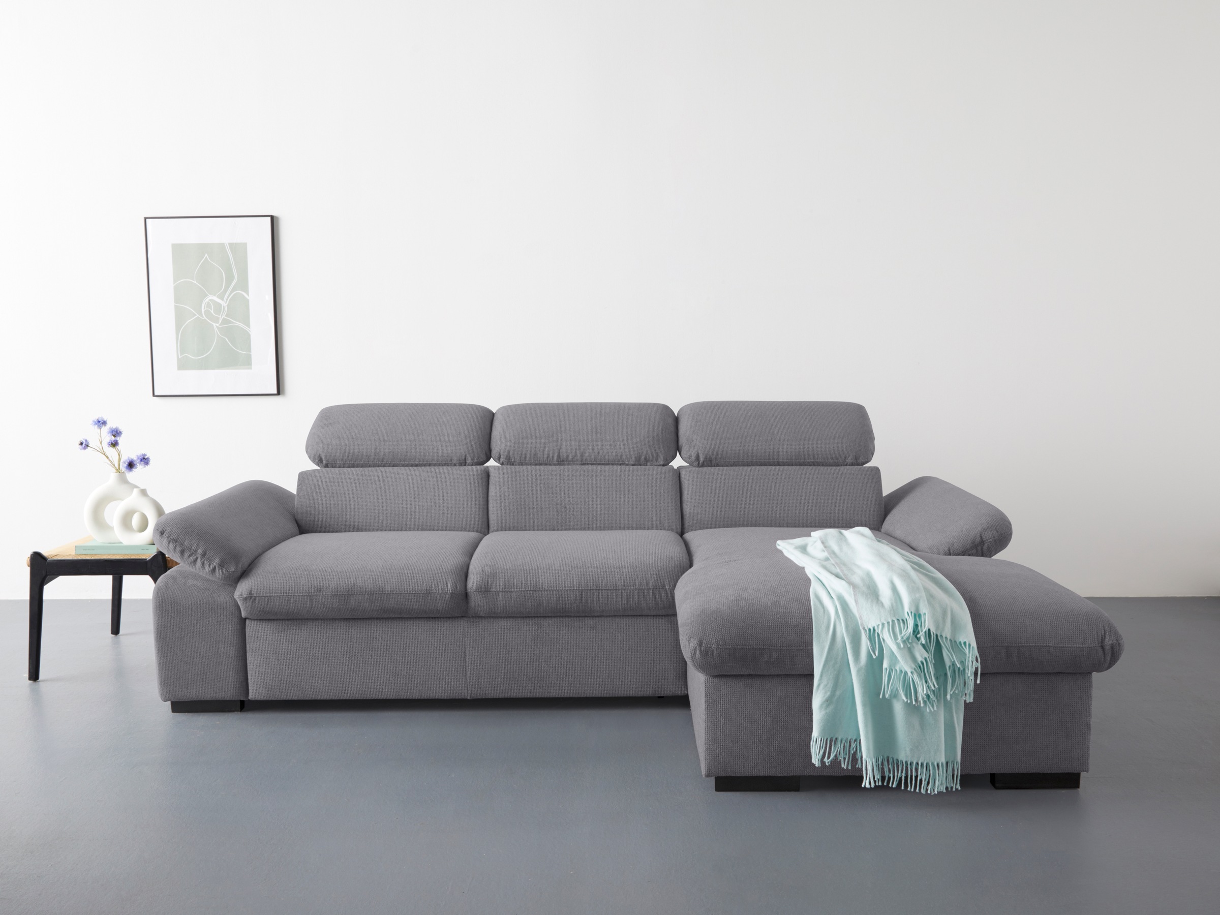 COTTA Ecksofa »Lola L-Form mit Kopfteilfunktion & Hocker«, (Set, mit Hocker günstig online kaufen